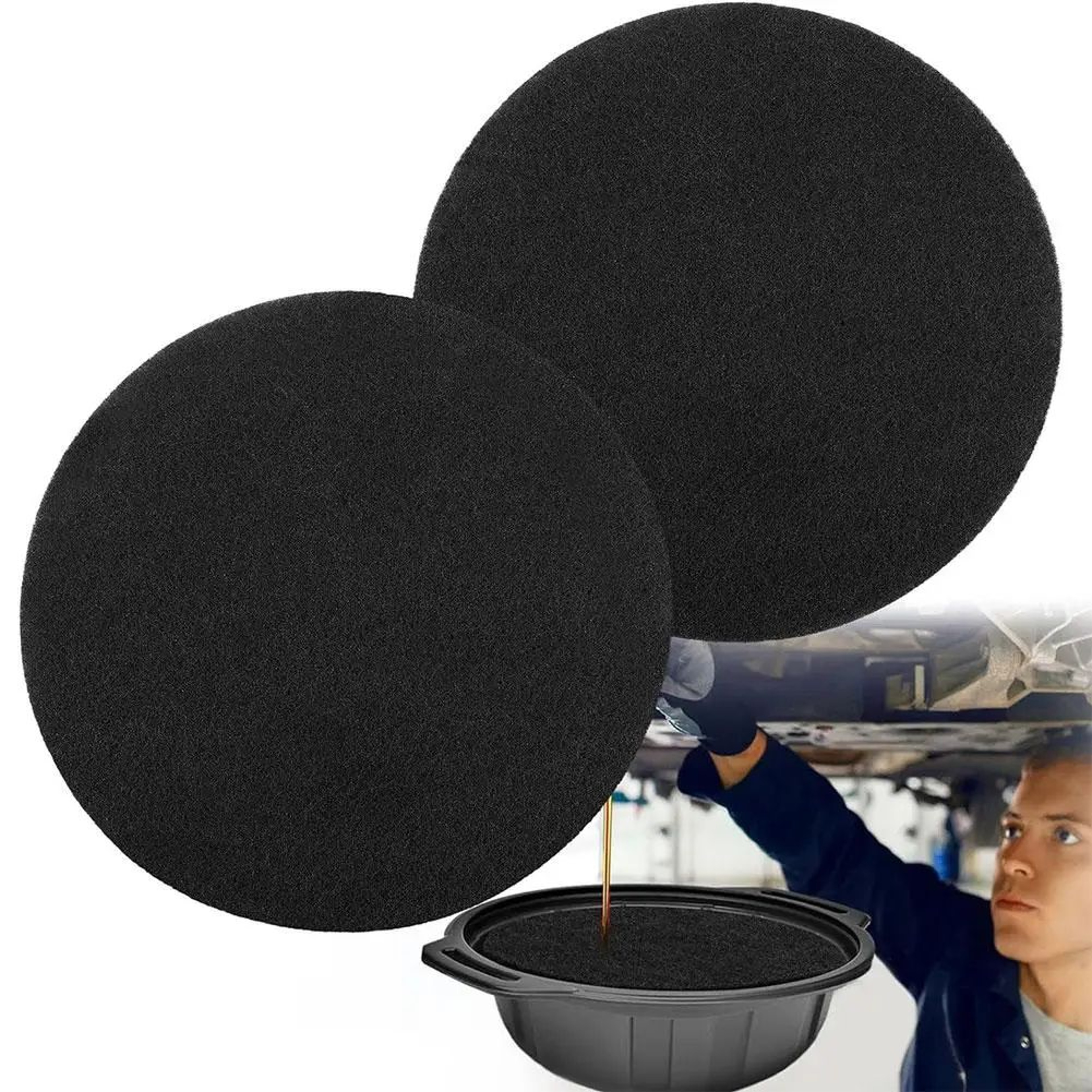 CleanFlow 38cm Oil Drain Splash Pad Set  NoSplatter Oil Change Pad For Cars 2