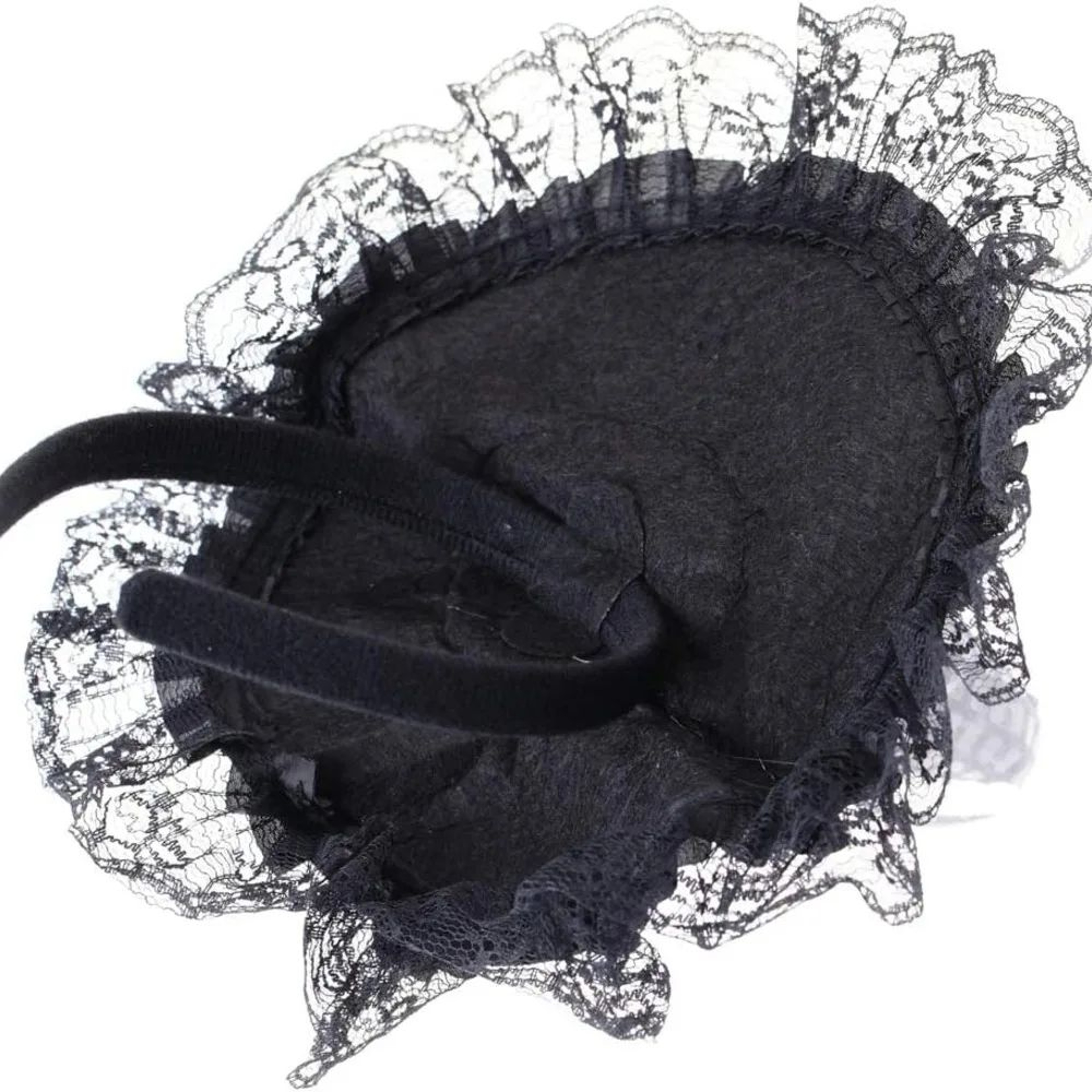 Gothic Halloween Witch Hat With Feathers  Lace  Elegant Witch Costume Accessory 4