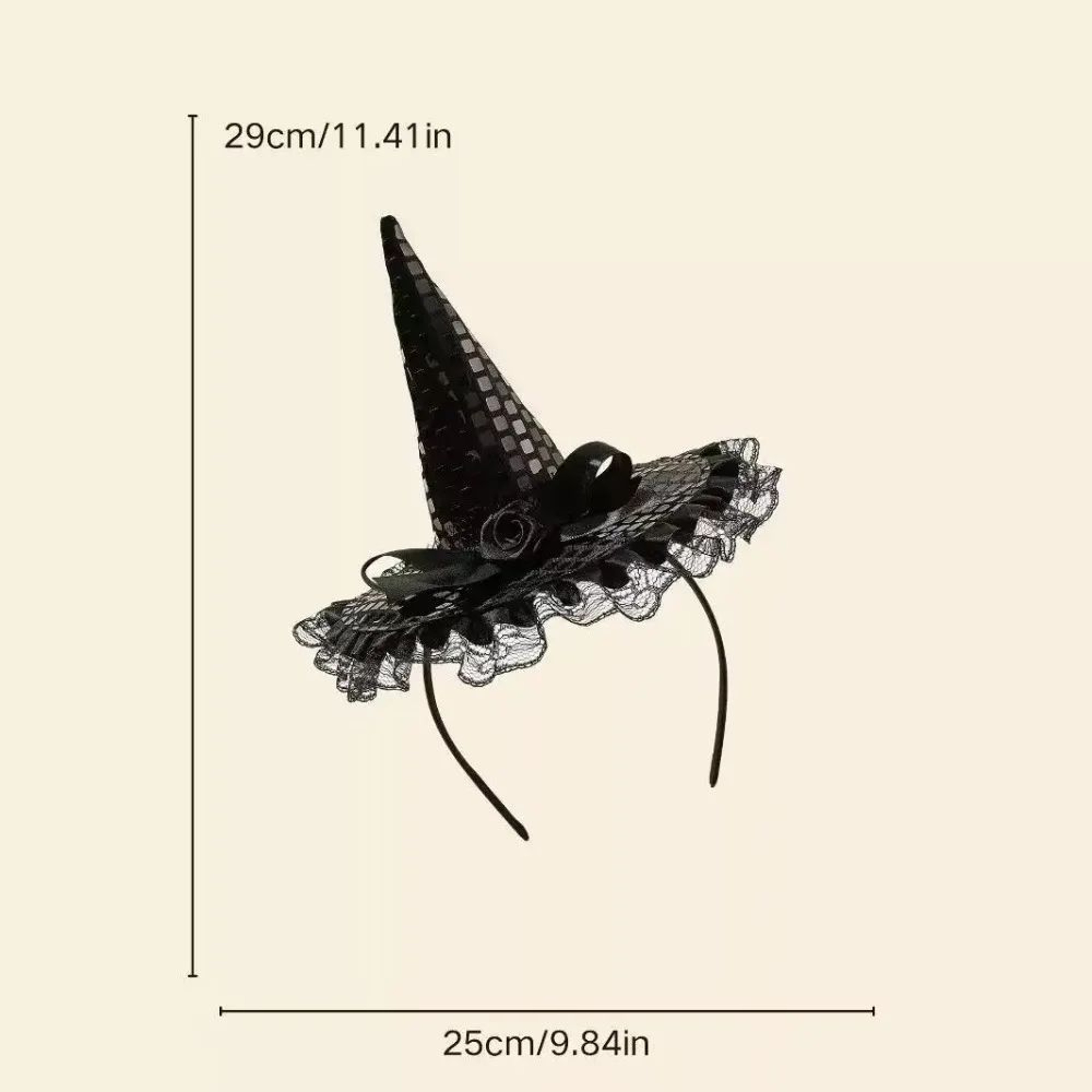 Gothic Halloween Witch Hat With Feathers  Lace  Elegant Witch Costume Accessory 5