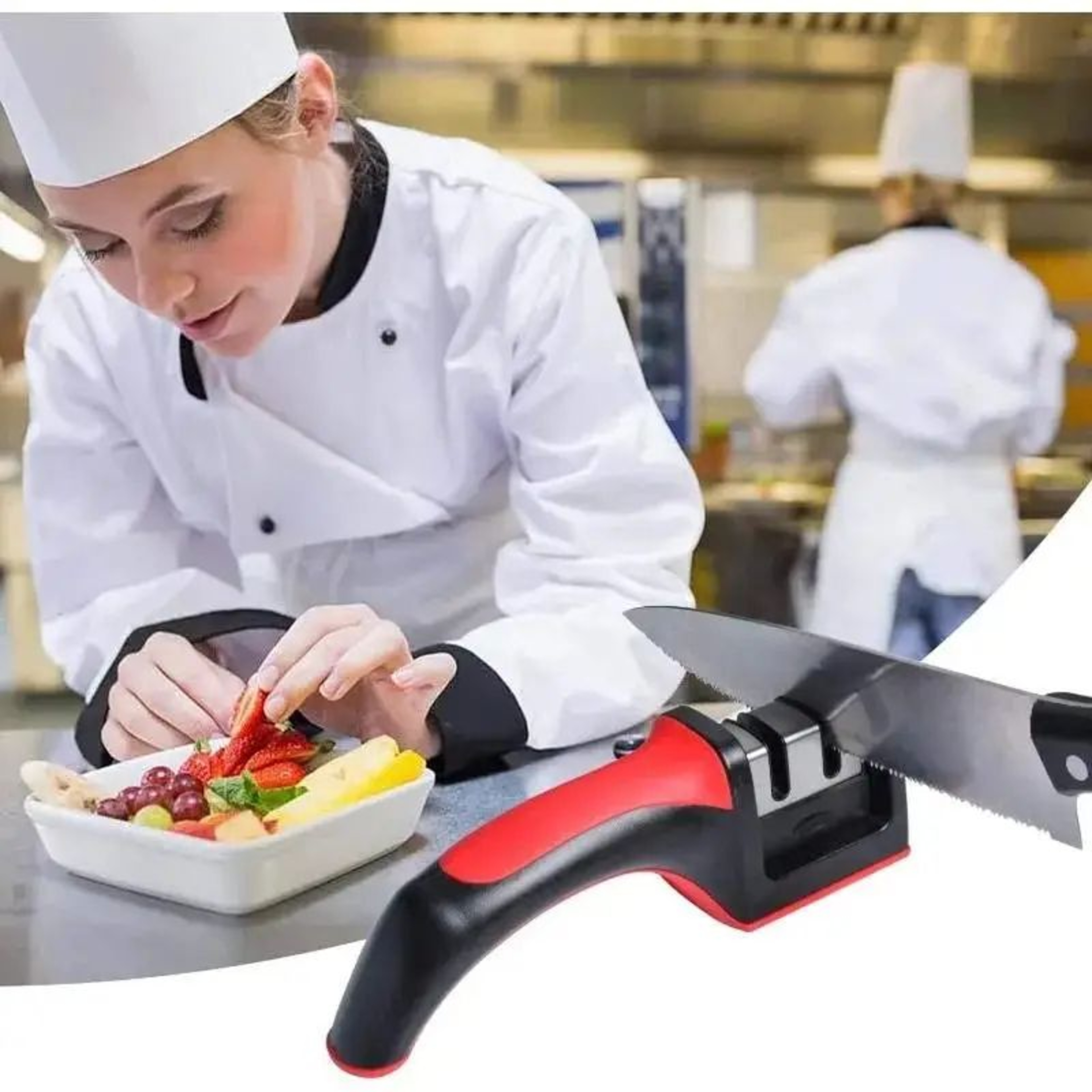 EdgeMaster Trio Sharpener  3Stage Knife Sharpener For Fast Precise Kitchen Blade Care 1