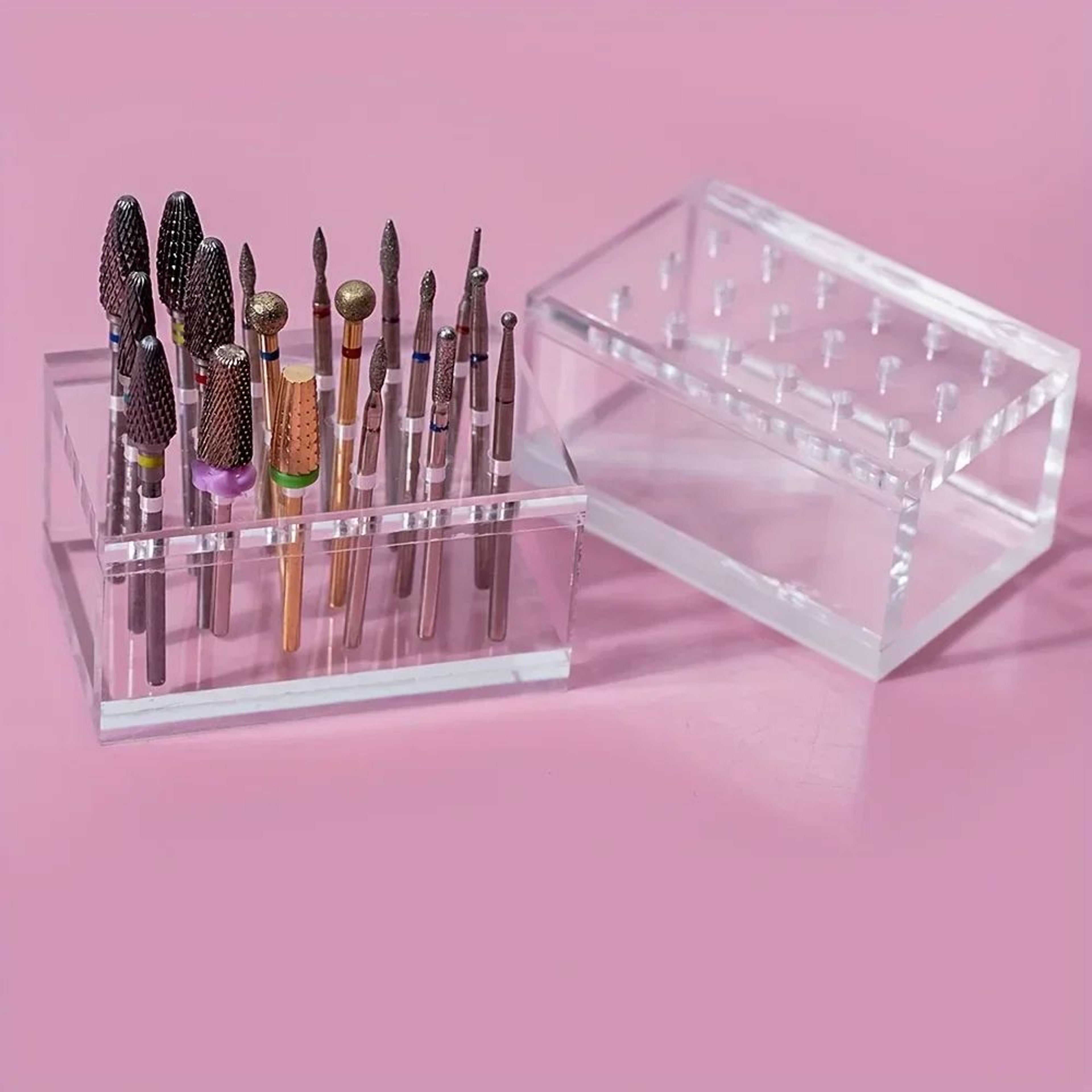 ProHold 18Slot Nail Bit Organizer Box  Nail Drill Bit Holder For Salon  Home Use 1