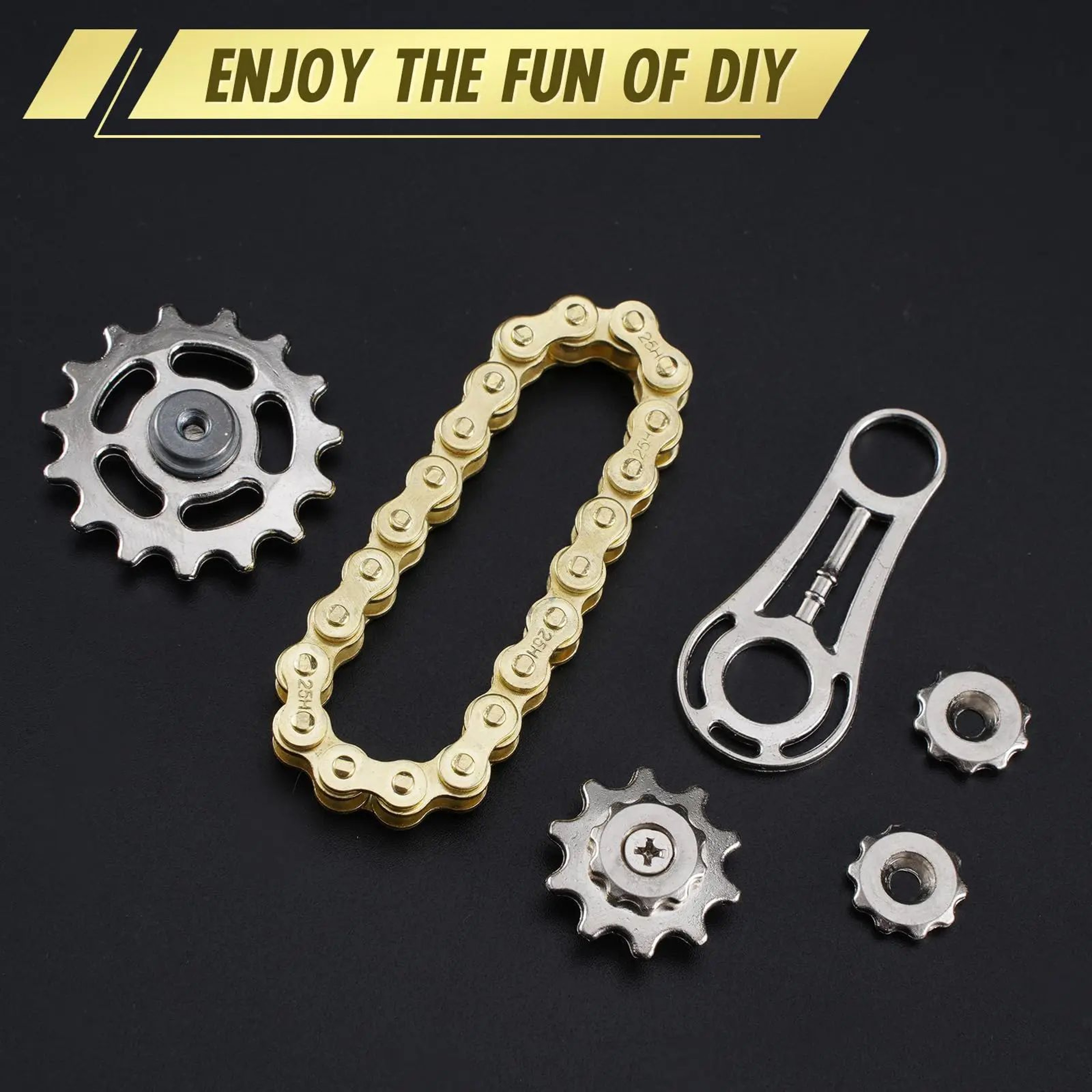 Metal Bike Gear Fidget Toy  Chain Sprocket Anxiety Relief Toy For Focus  Sensory Play 2