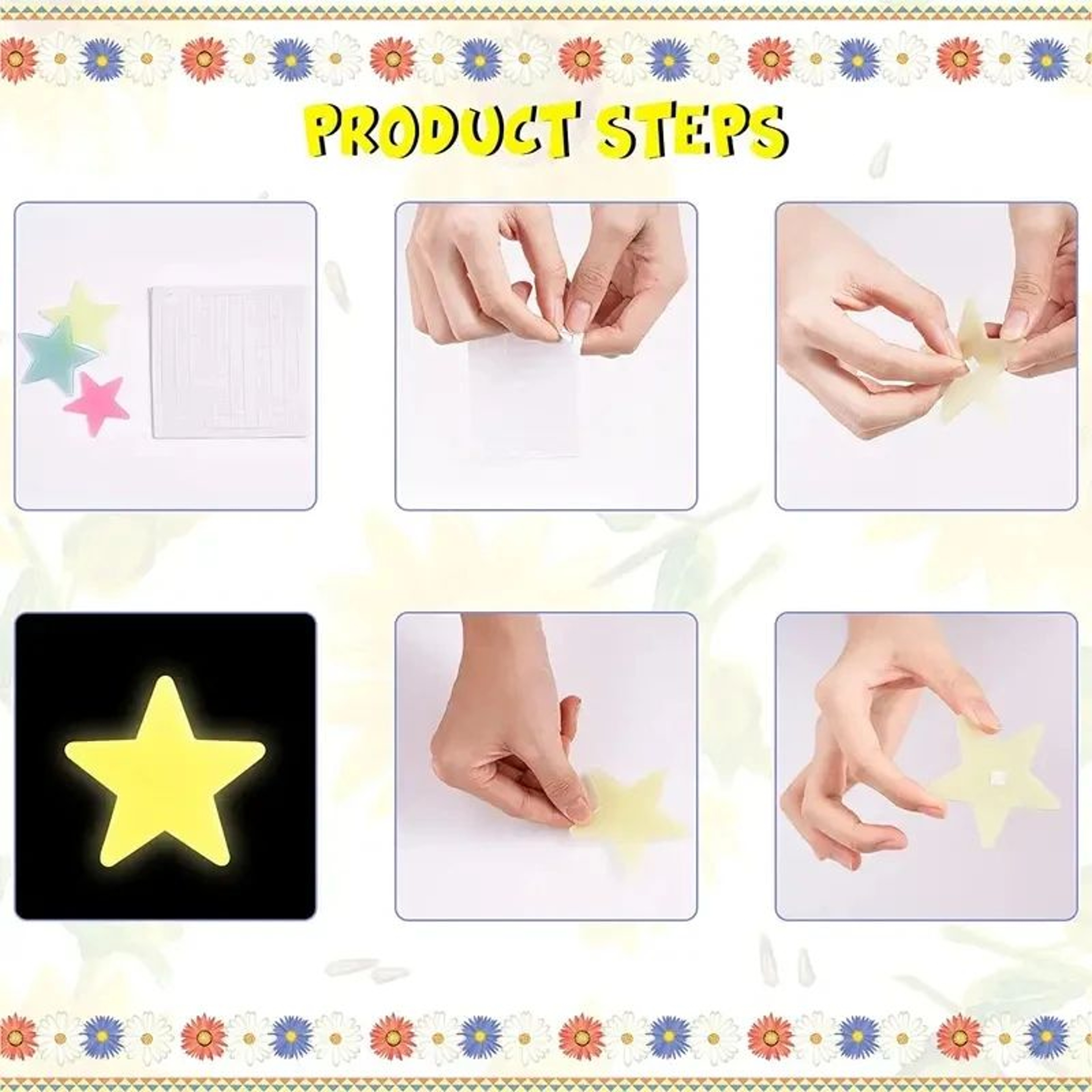 Glow In The Dark Star Wall Stickers Set With Moon  3D Luminous Bedroom Ceiling Decor 3