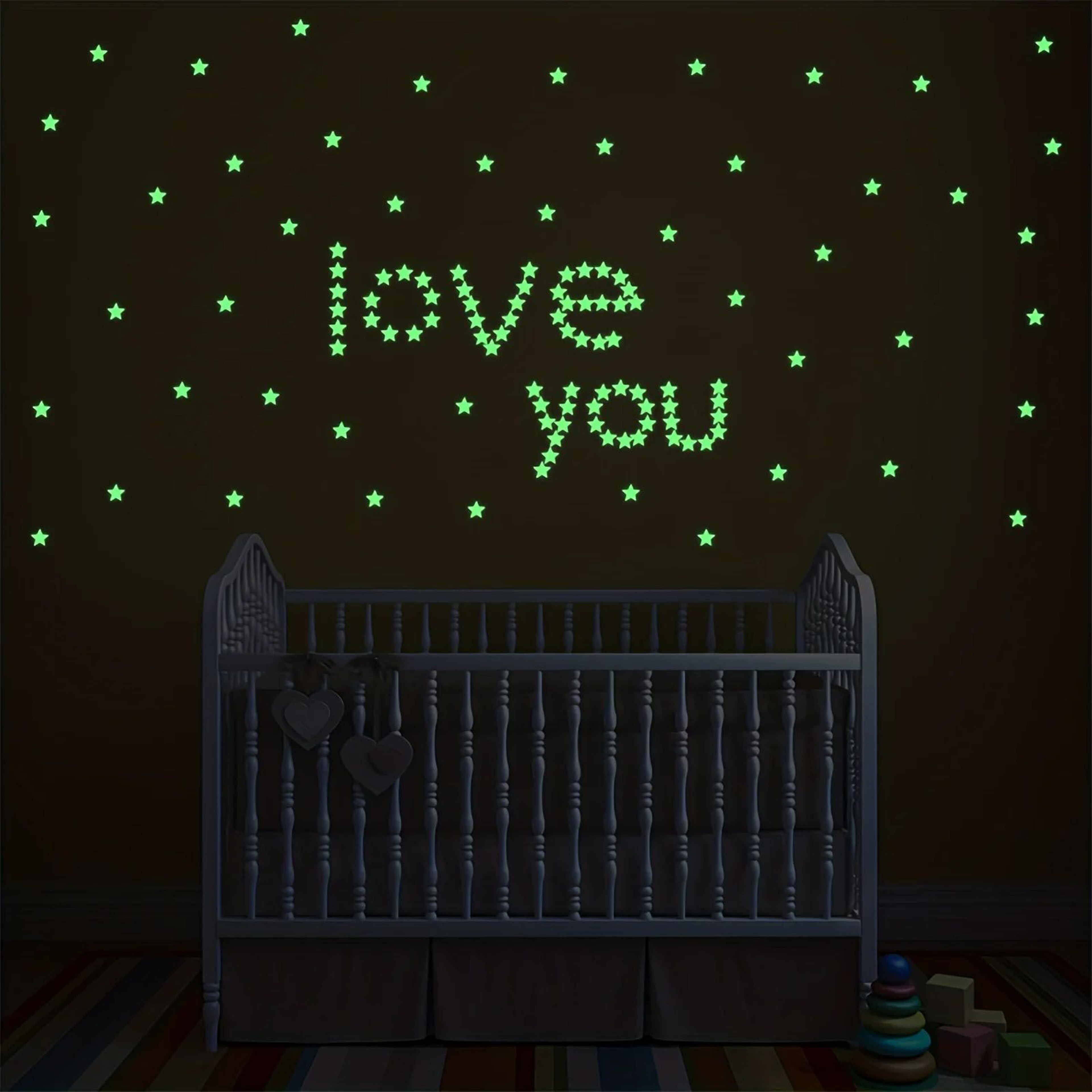 Glow In The Dark Star Wall Stickers Set With Moon  3D Luminous Bedroom Ceiling Decor 7