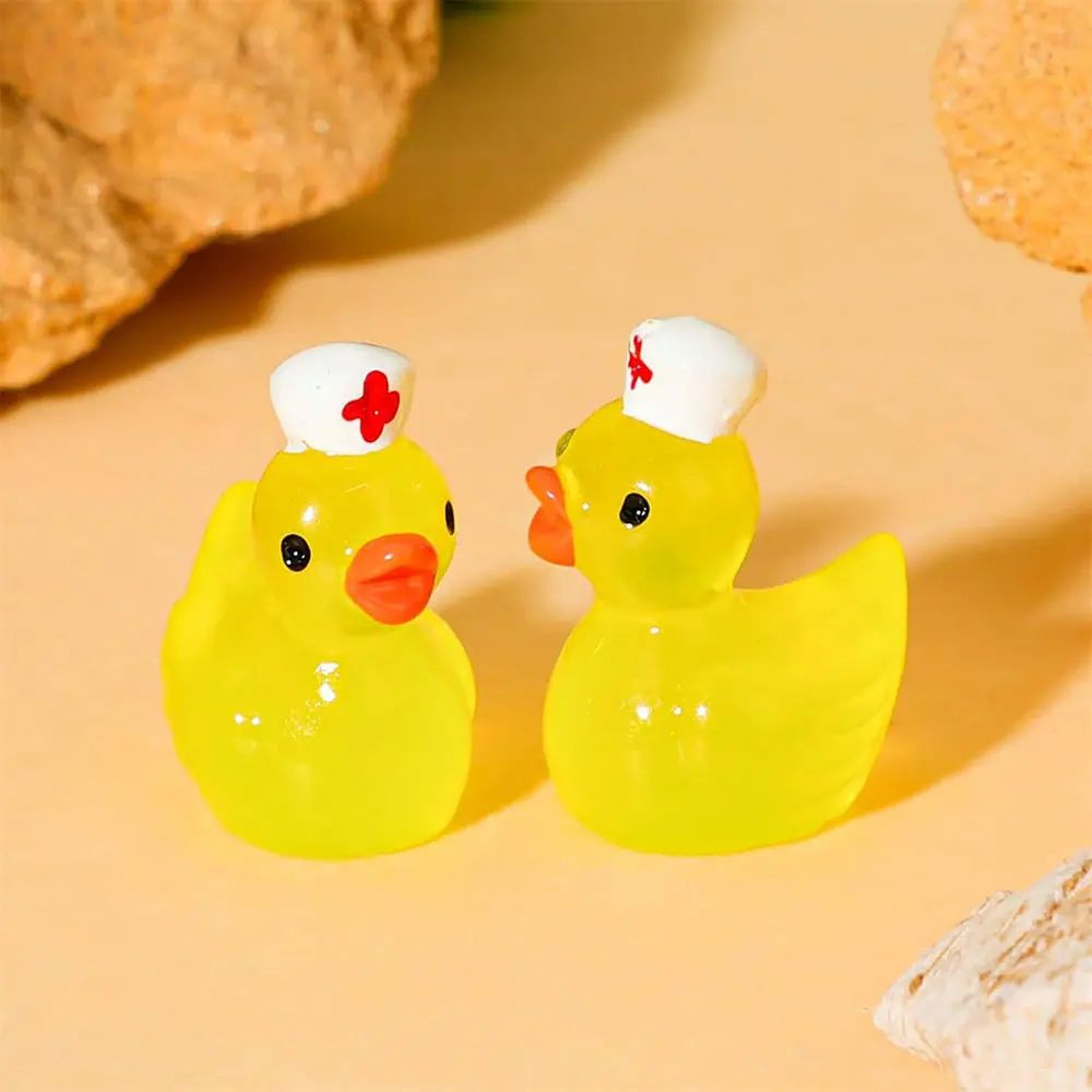 Glow In The Dark Nurse Duck Figurines  Mini Fairy Garden Decor Set 5 Or 10 PCS 1
