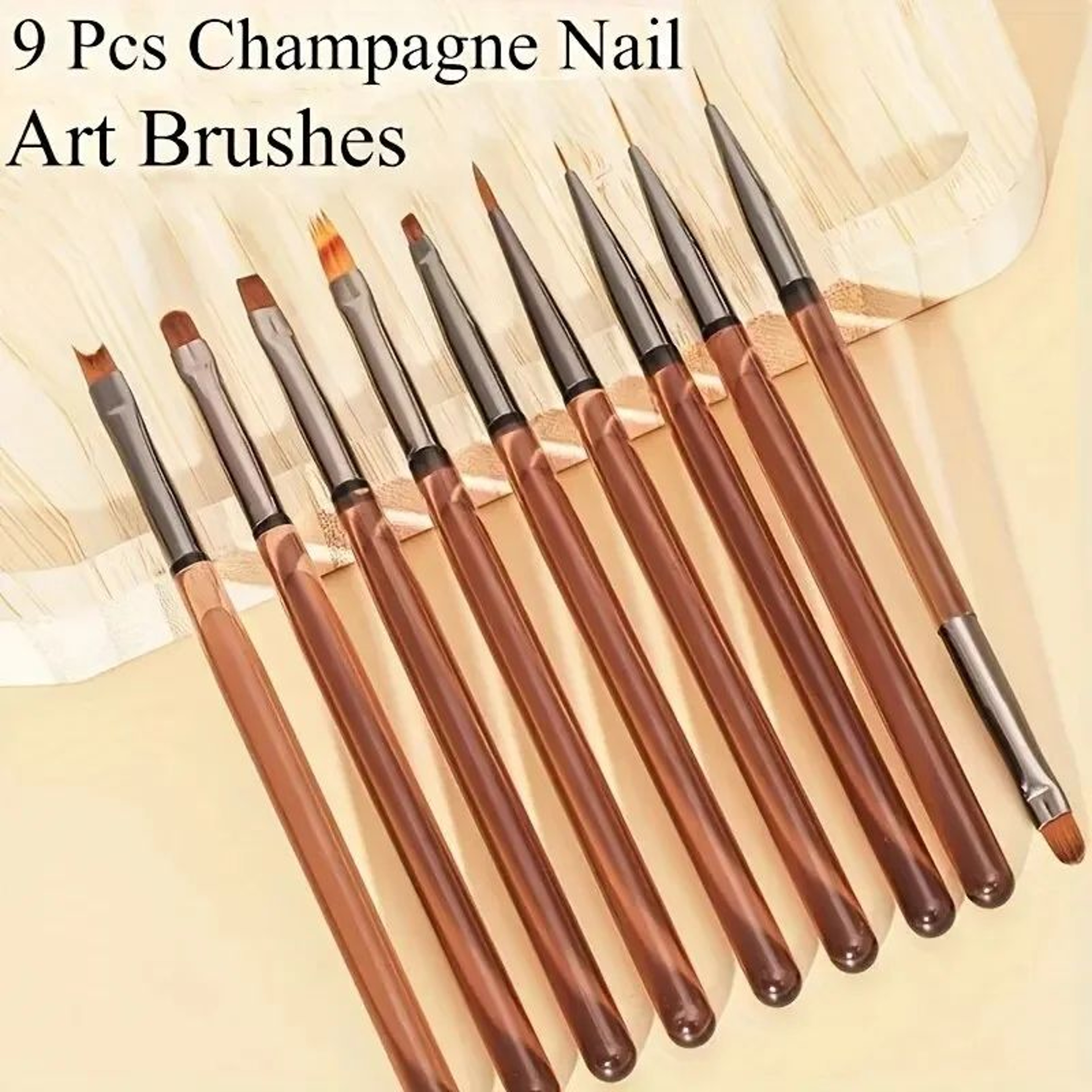 9Piece UV Gel Nail Brush Set  Precision Liner  Acrylic Nail Art Brushes 6