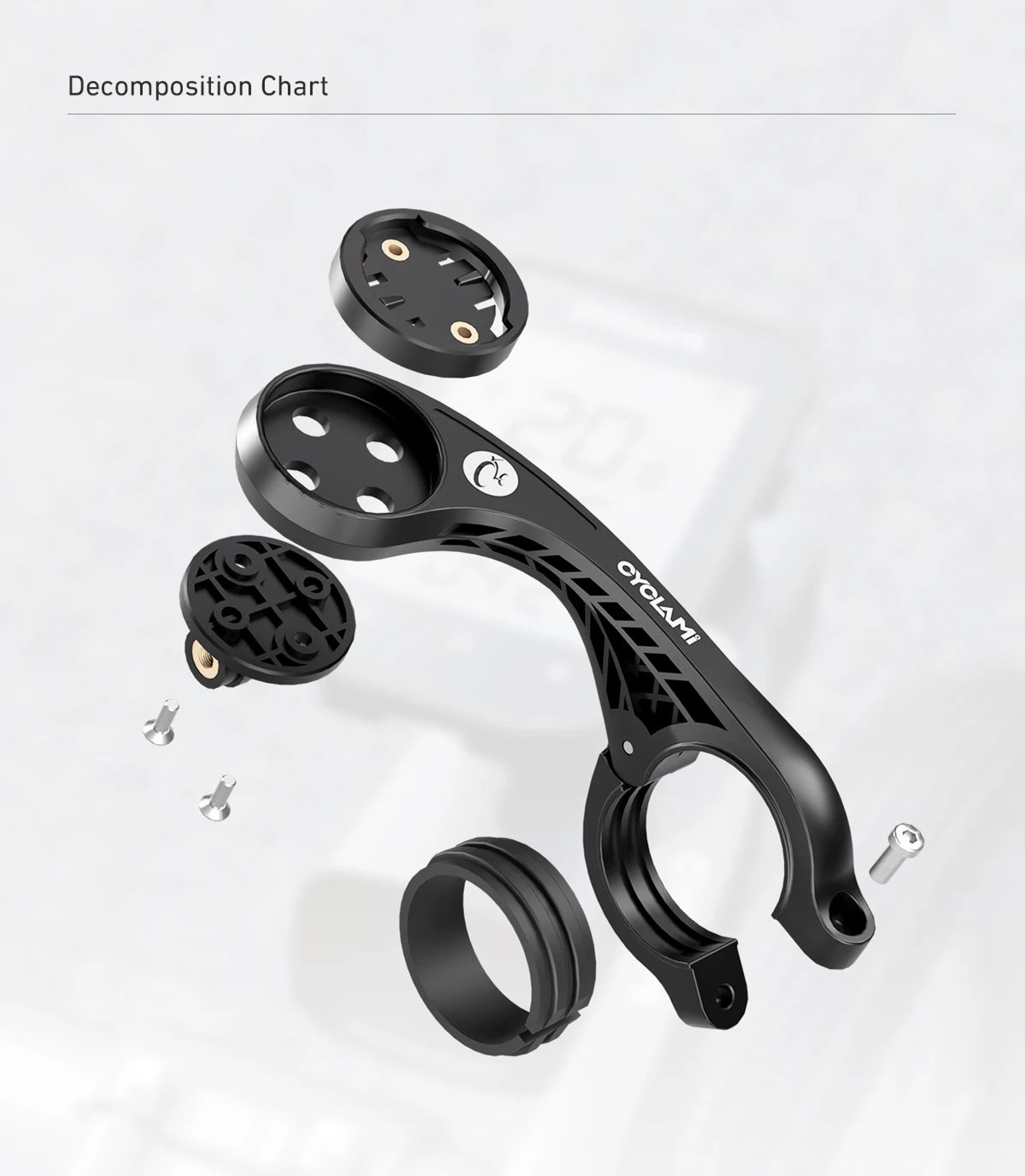 CYCLAMI S2 Bike Computer Mount With Headlight Bracket For Garmin  GPS Devices 6