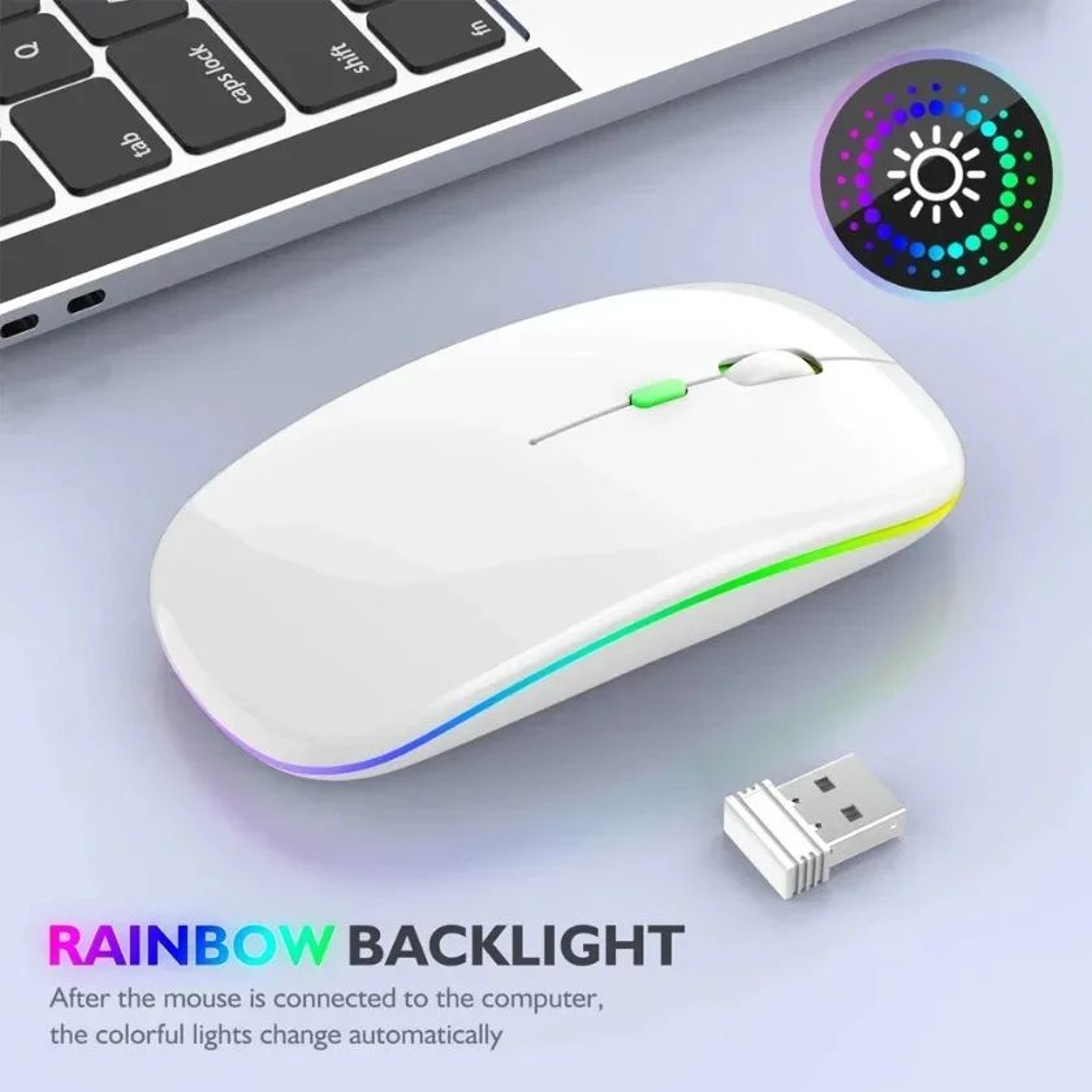Rechargeable Dual Mode Silent Wireless Mouse With LED Backlight  Slim Wireless Mouse For PC  Laptop 1