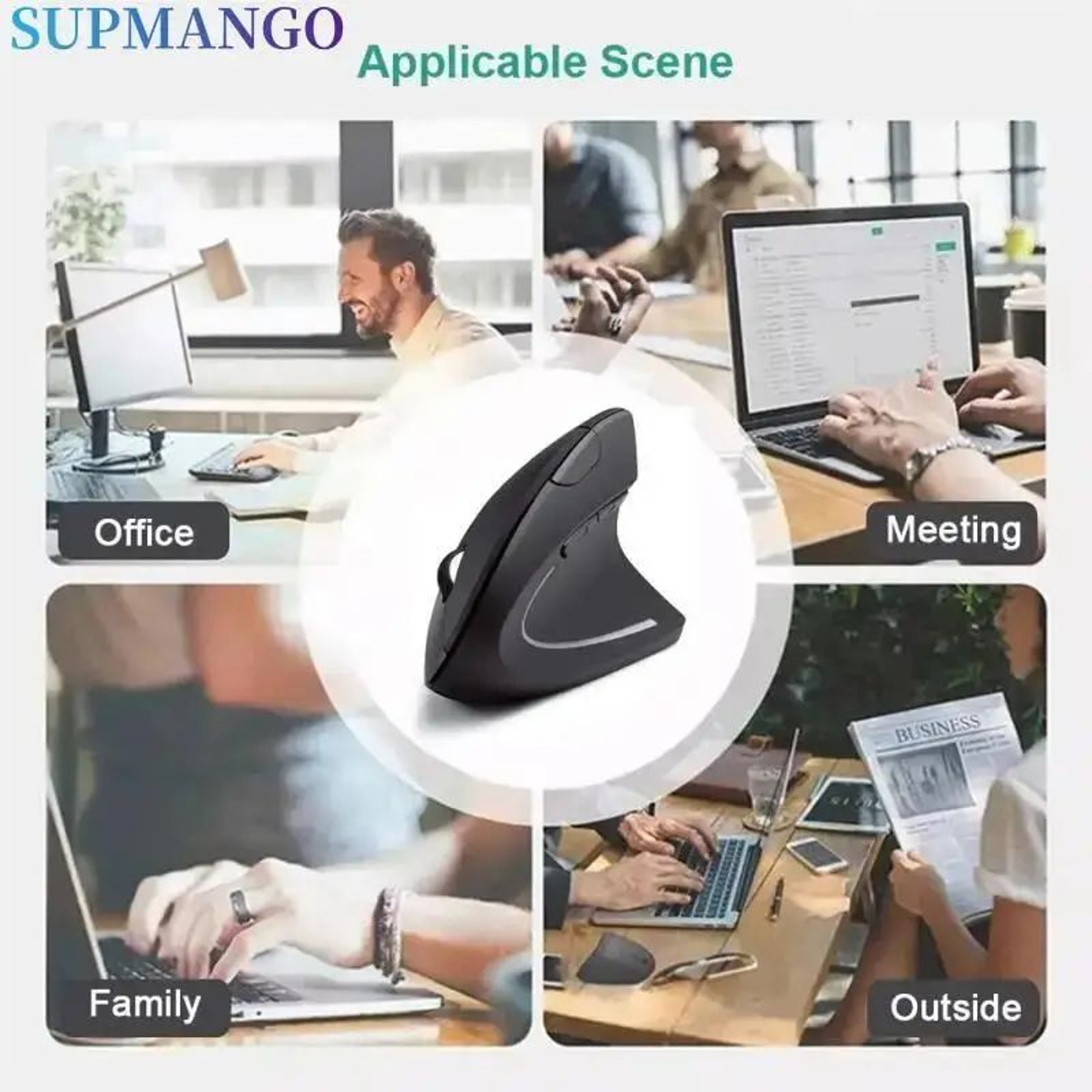 ErgoLift Wireless Vertical Mouse  Ergonomic 24GHz Optical Mouse With Adjustable DPI 1