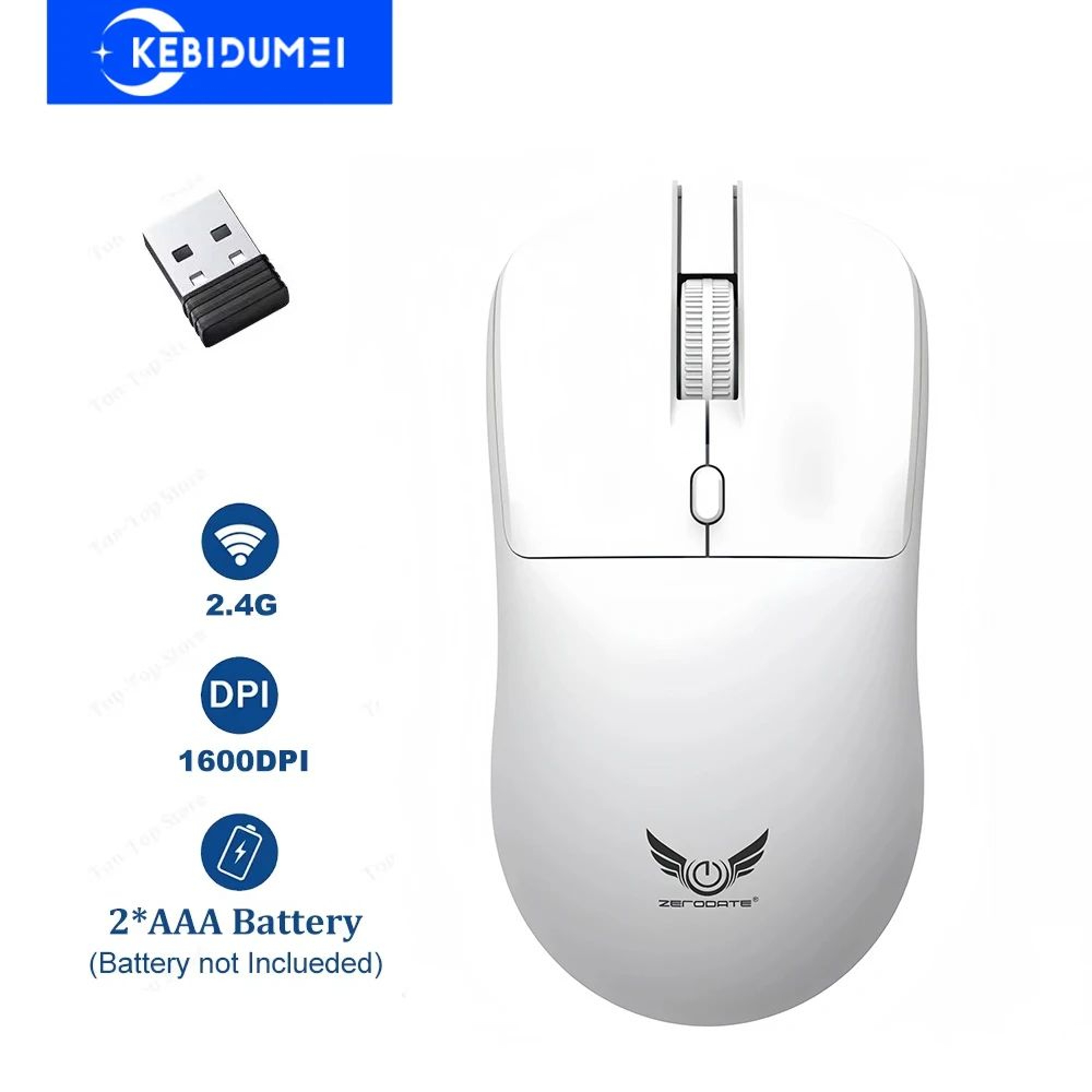 PrecisionFlow 24G Wireless Gaming Mouse  1600 DPI Ergonomic Optical Mouse For PC  Laptop 5