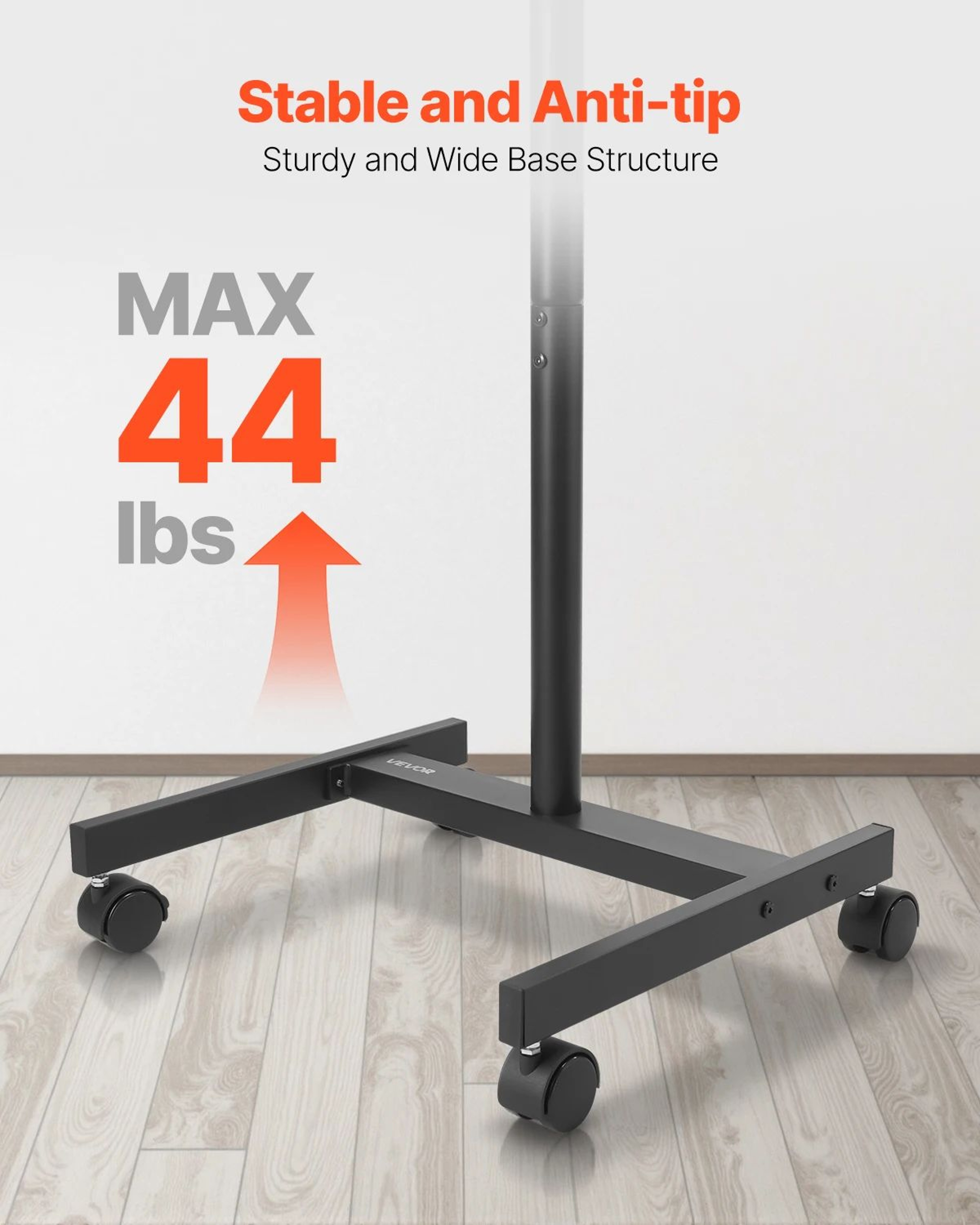 SucceBuy Mobile Rolling TV Stand Cart With Wheels For 3265 Inch TVs 2