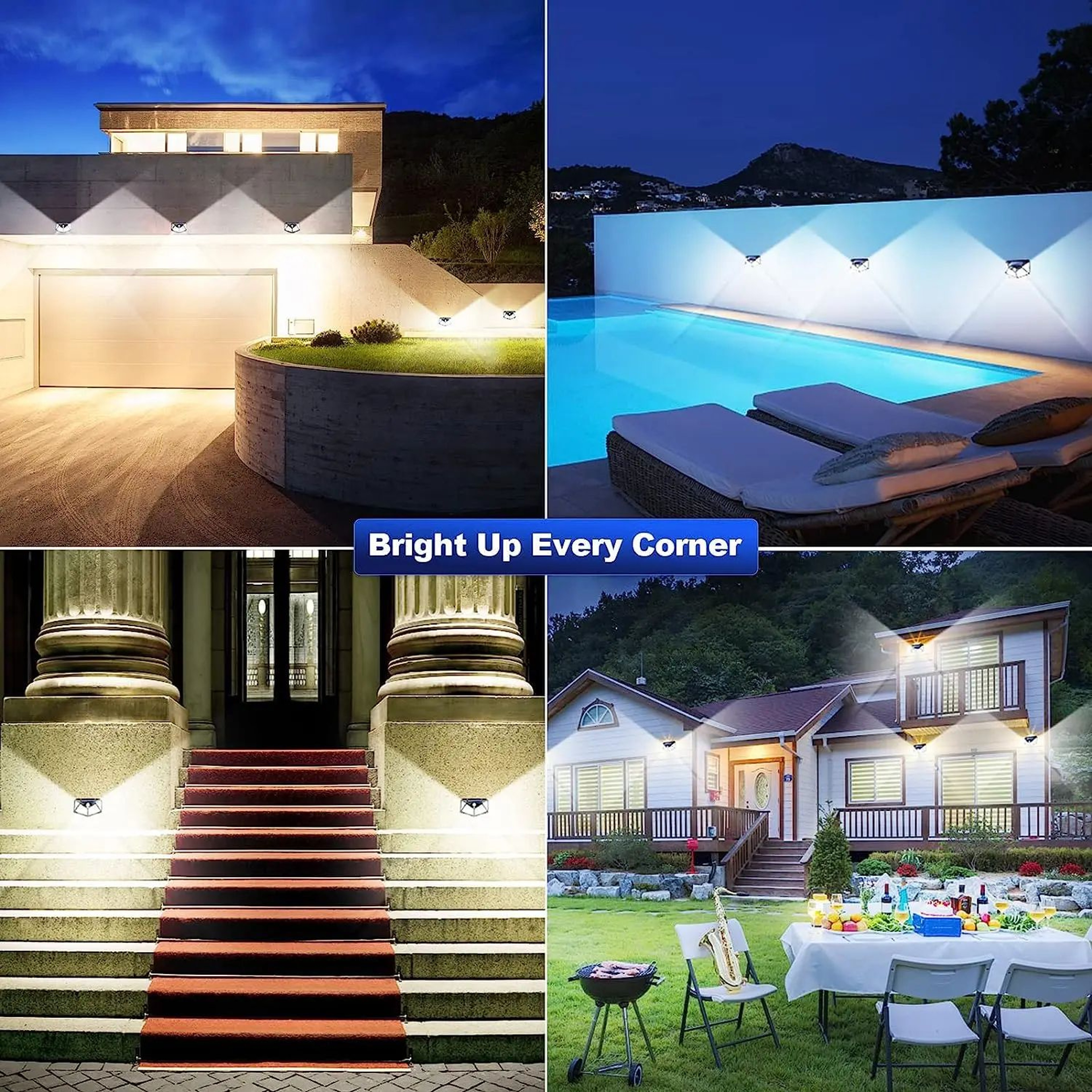 SolarMax 100LED Solar Wall Light With Motion Sensor  Outdoor Waterproof Security Lighting 6
