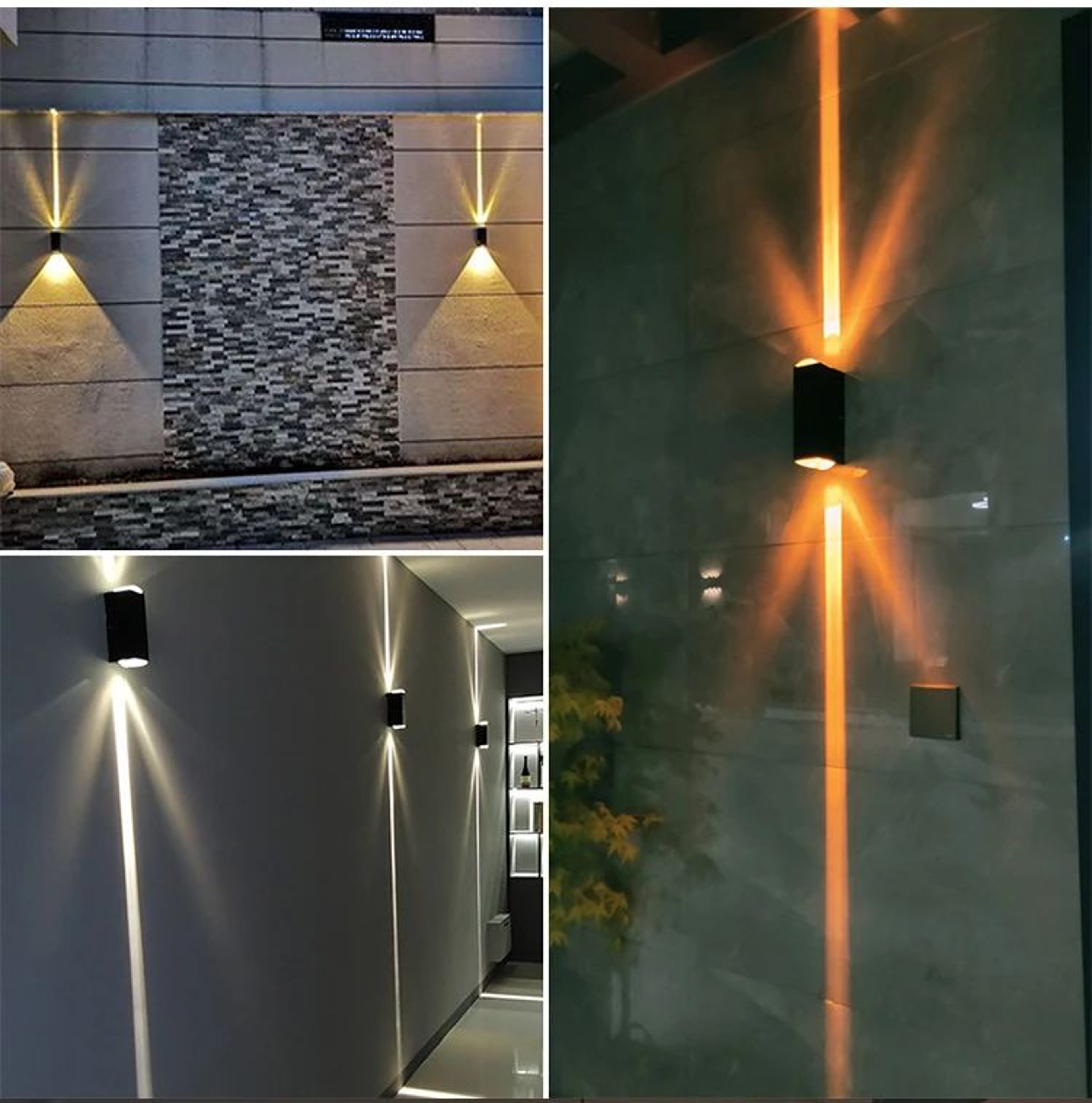 Silver Aluminum Outdoor Wall Light  6W IP65 Up  Down Waterproof Porch Sconce 5