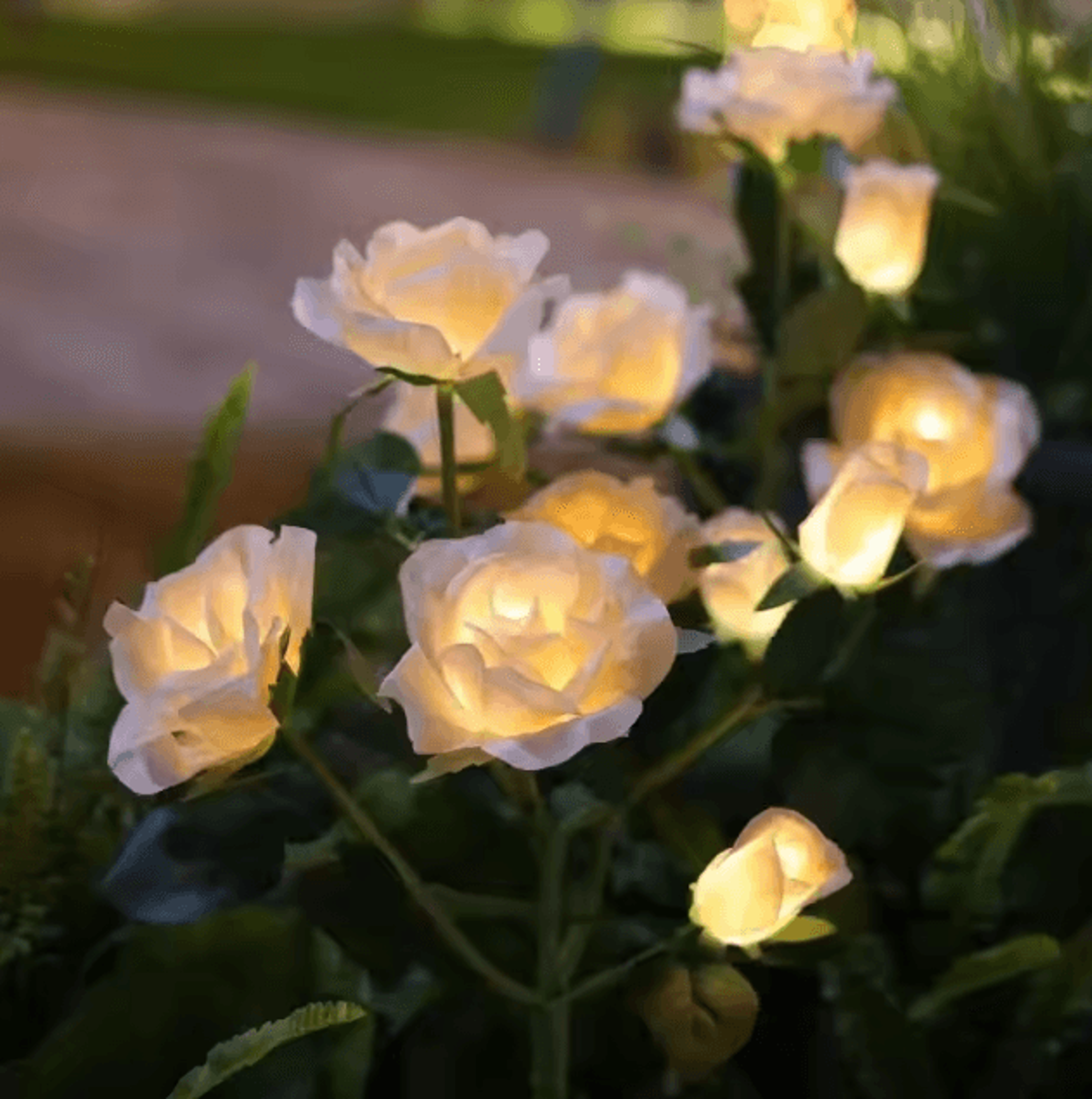 Solar Rose Garden Lights  5Head LED Flower Landscape Pathway Decor Solar Pathway Lights LED Flower  1