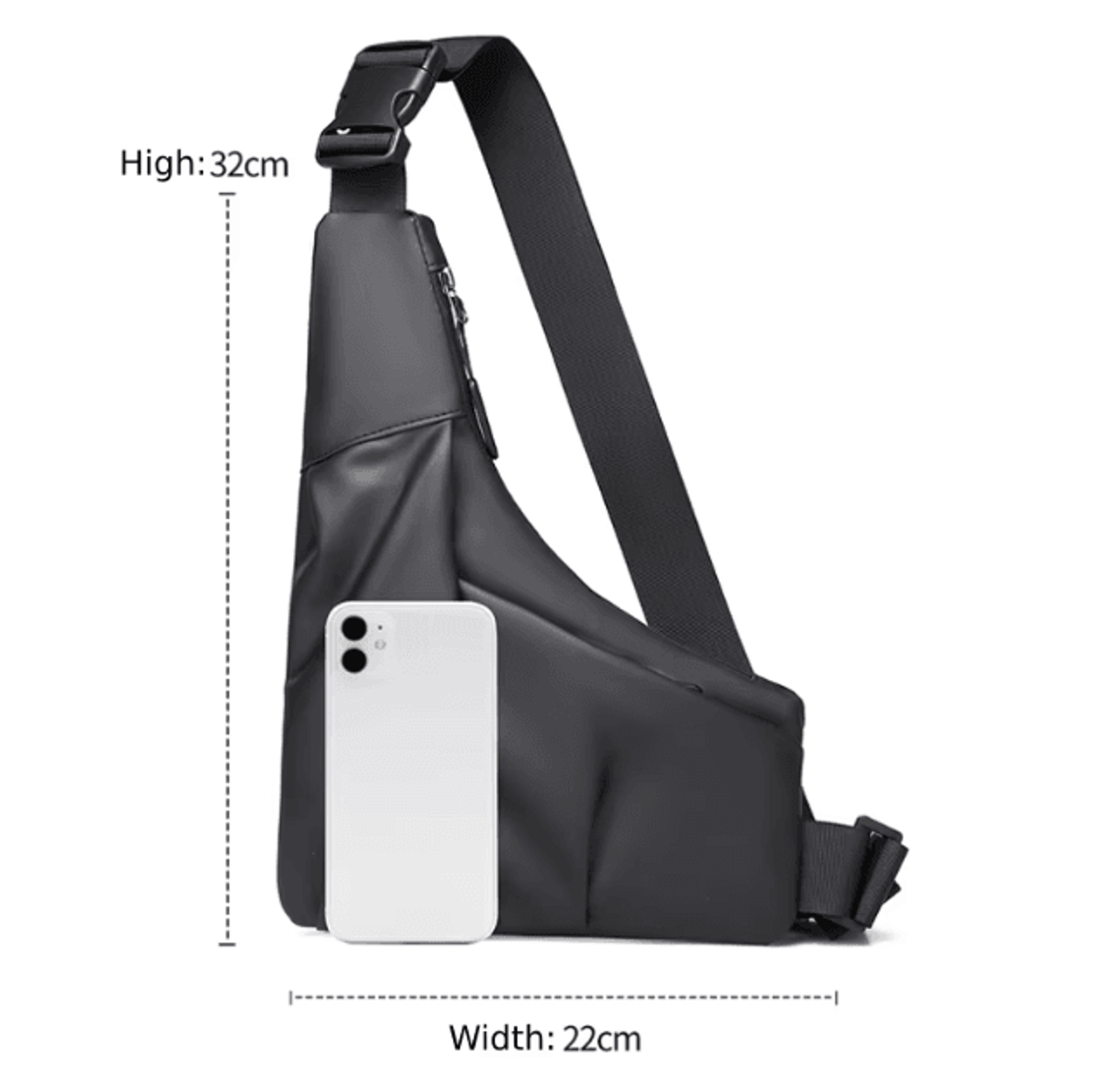 AntiTheft Triangle Crossbody Chest Bag  Adjustable Sling Bag For Travel Commuting  Outdoor Activiti 1