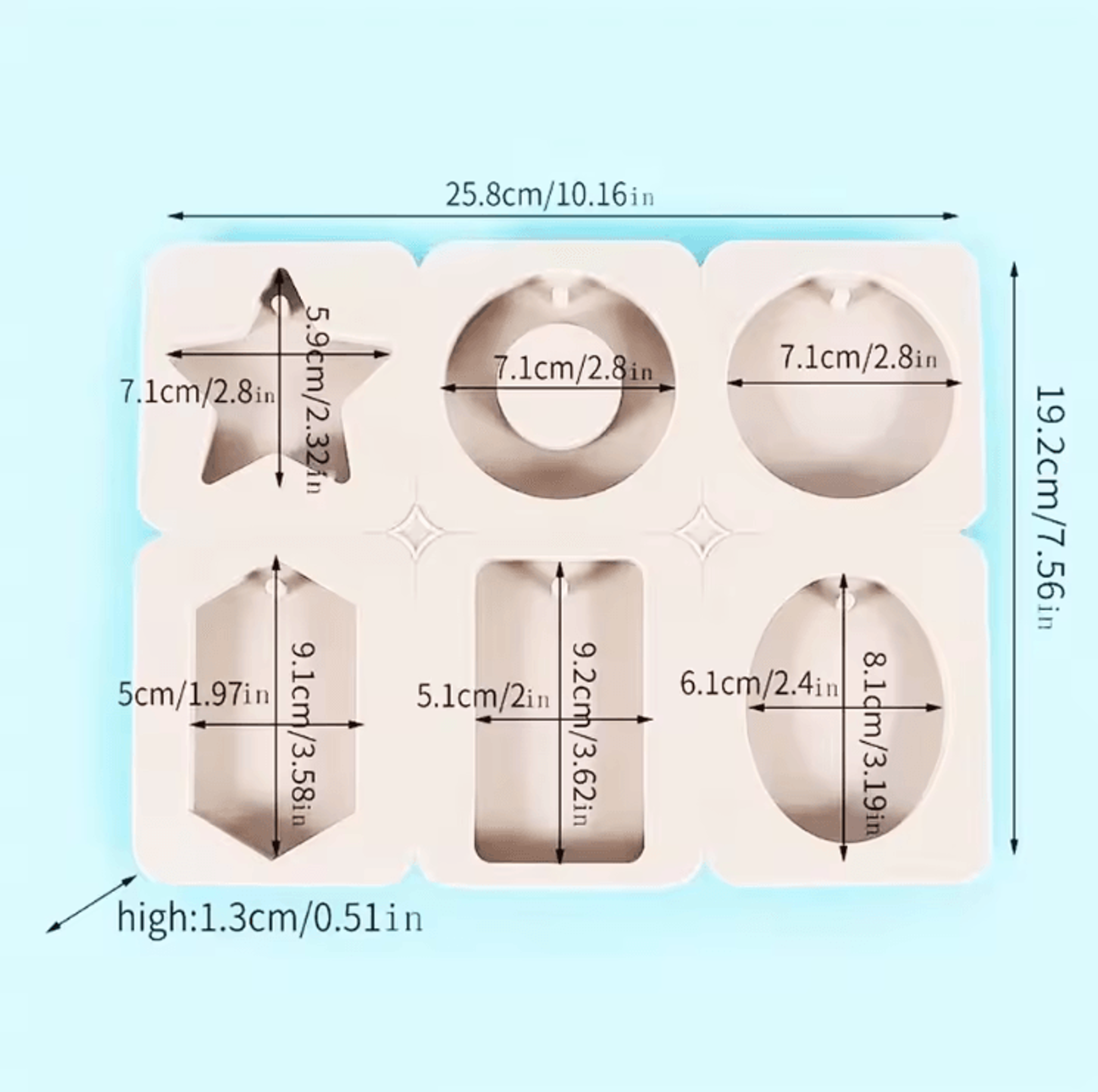 6 Cavity Silicone Wax Tablet Mold For Aromatherapy Candles Soap And DIY Crafts 2