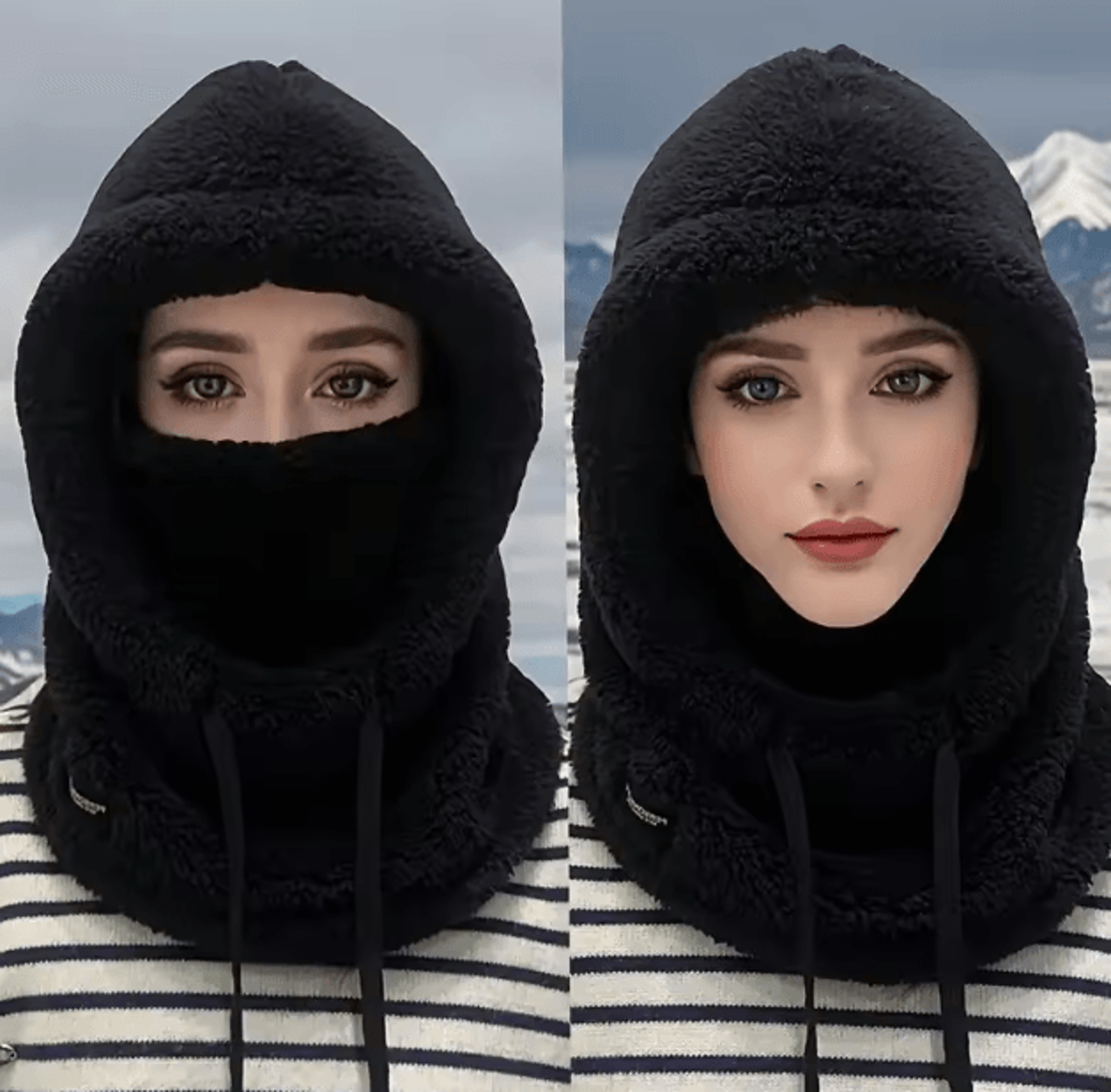 Thermal Fleece Balaclava Ski Mask Windproof Adjustable Winter Face  Neck Cover 3