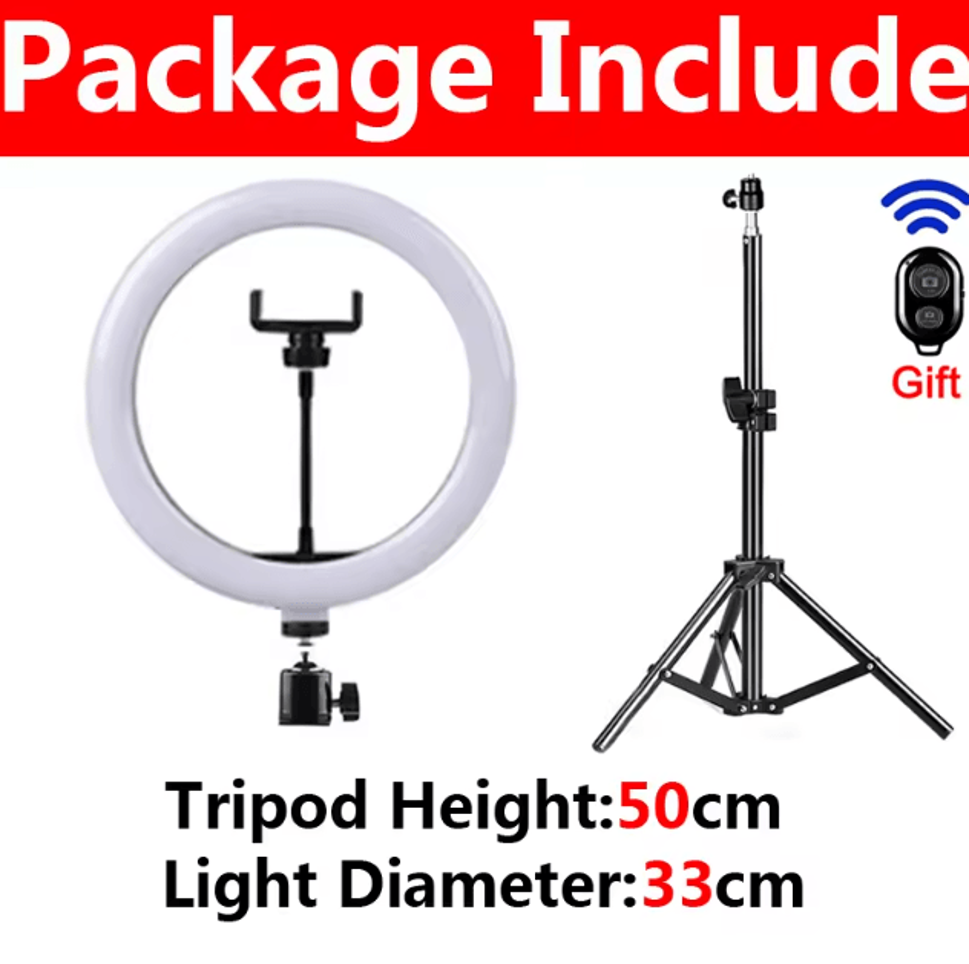 33cm LED Selfie Ring Light With Tripod Dimmable USB Lighting For TikTok Video  Photography 7