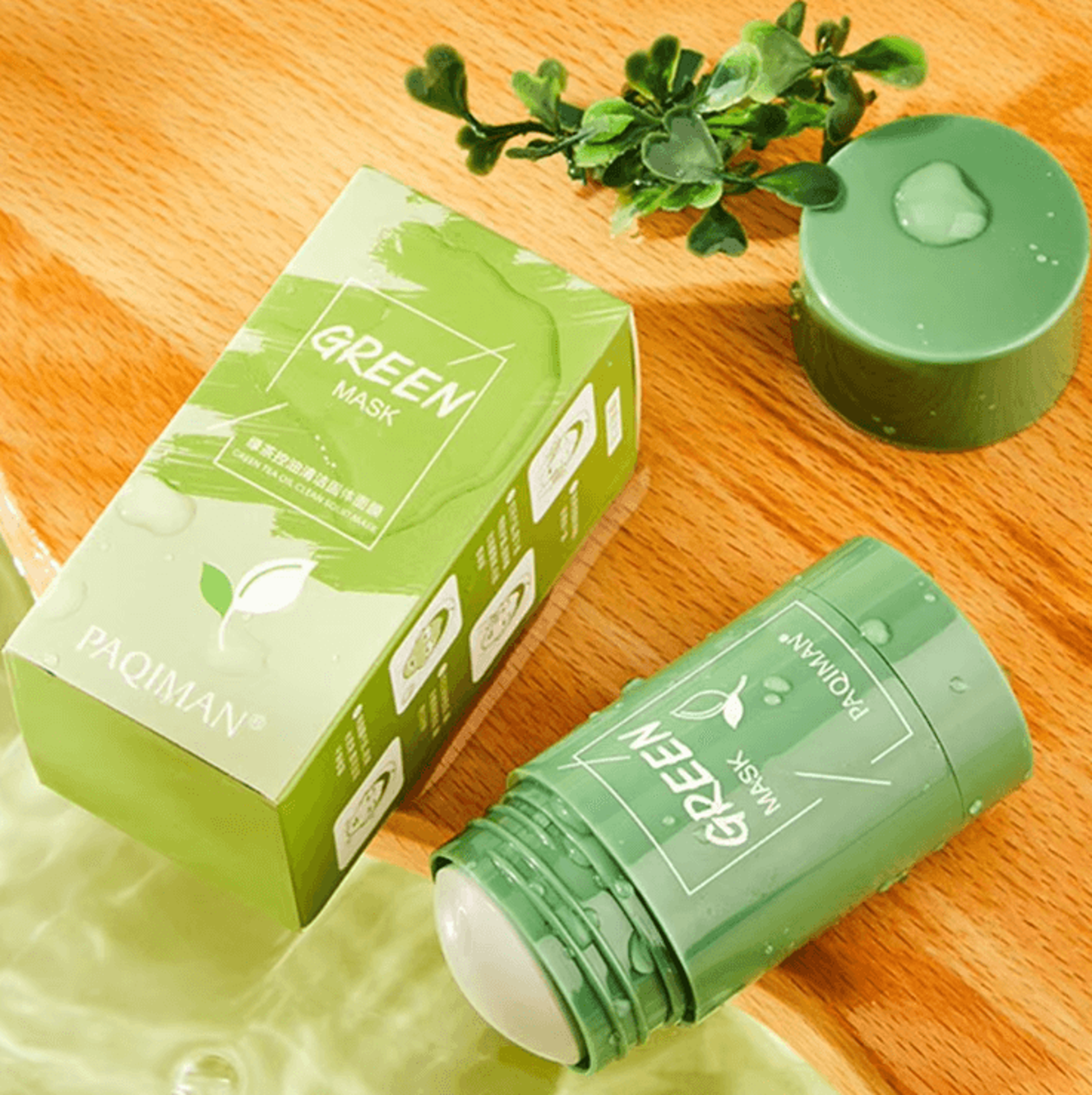 Green Tea Cleansing Face Mask Deep Moisturizing Pore Minimizing Anti Acne Skincare Stick 2