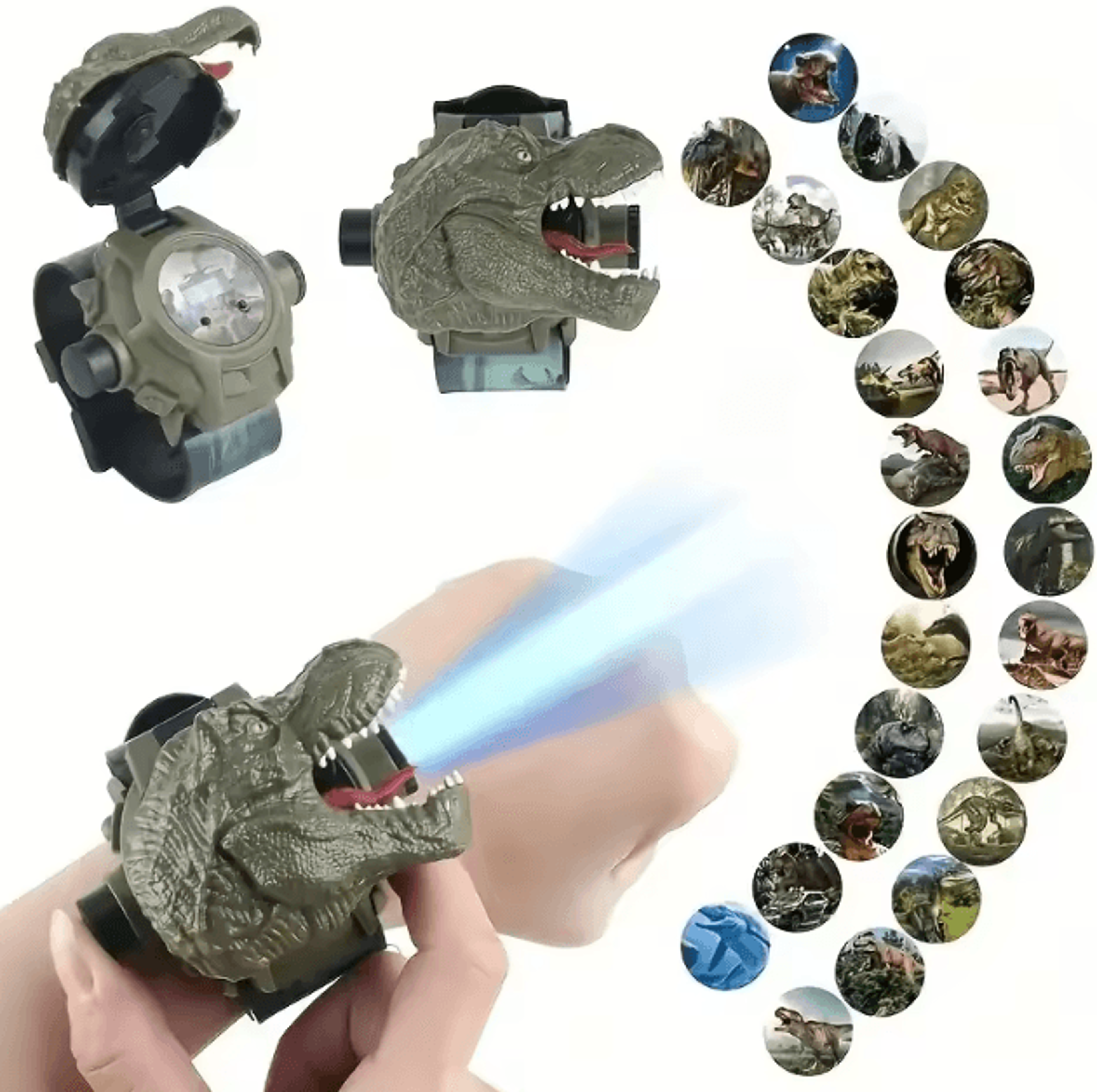 3D Dinosaur Projection Watch For Kids  LED LightUp Digital Learning Toy 0