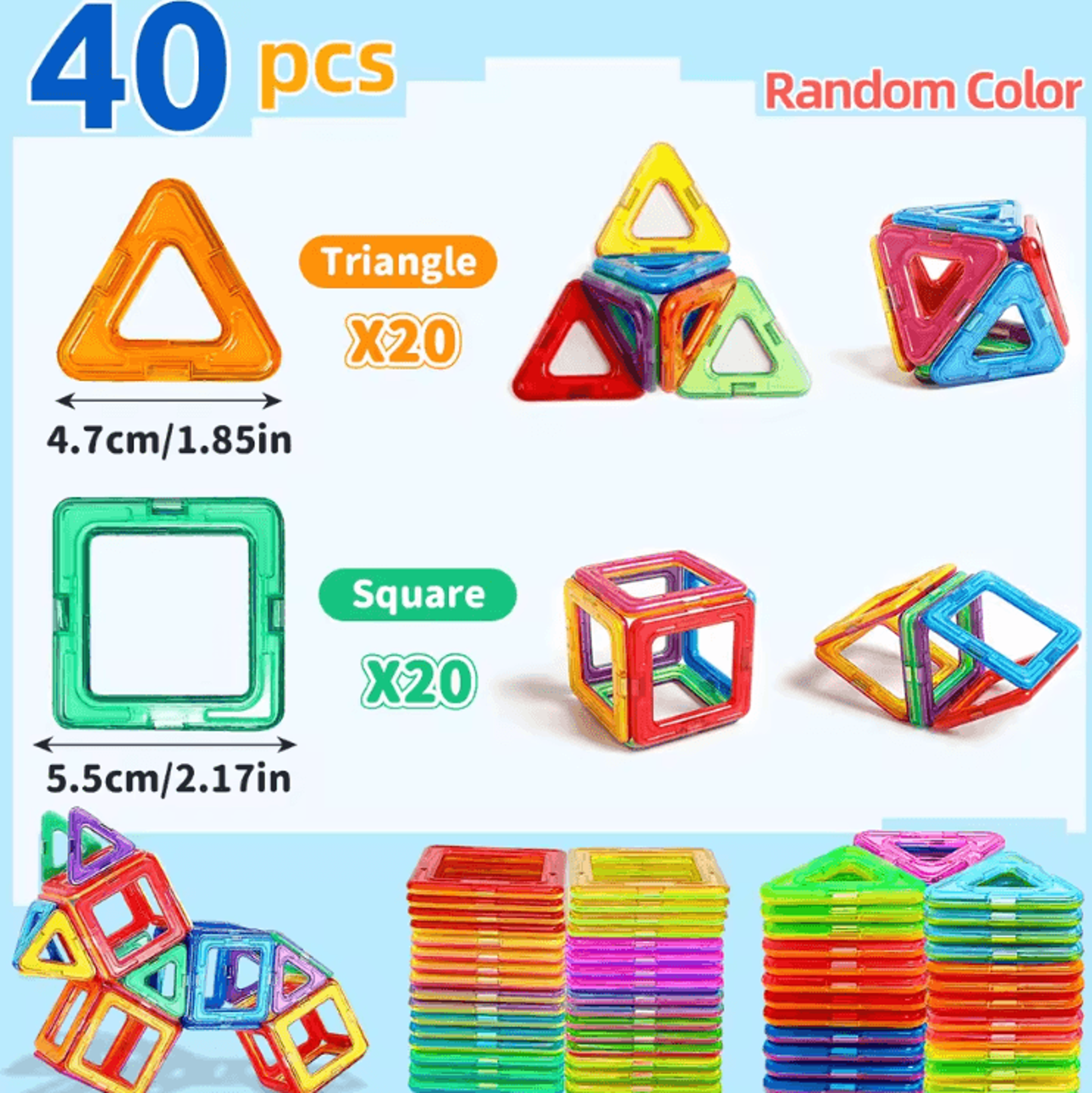Magnetic Building Blocks Set  STEM DIY Construction Toy For Kids Learning  Creativity 1