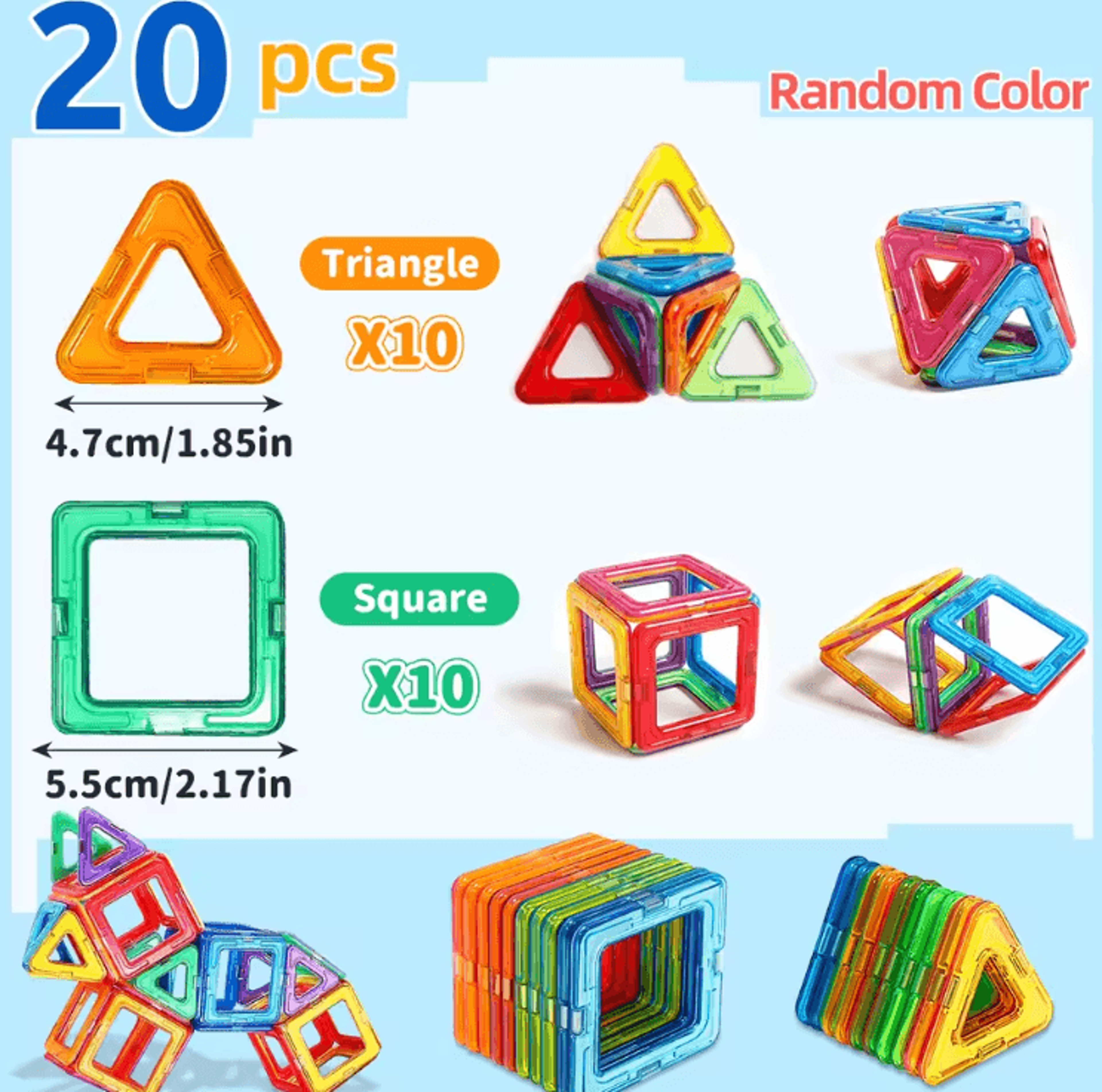 Magnetic Building Blocks Set  STEM DIY Construction Toy For Kids Learning  Creativity 3