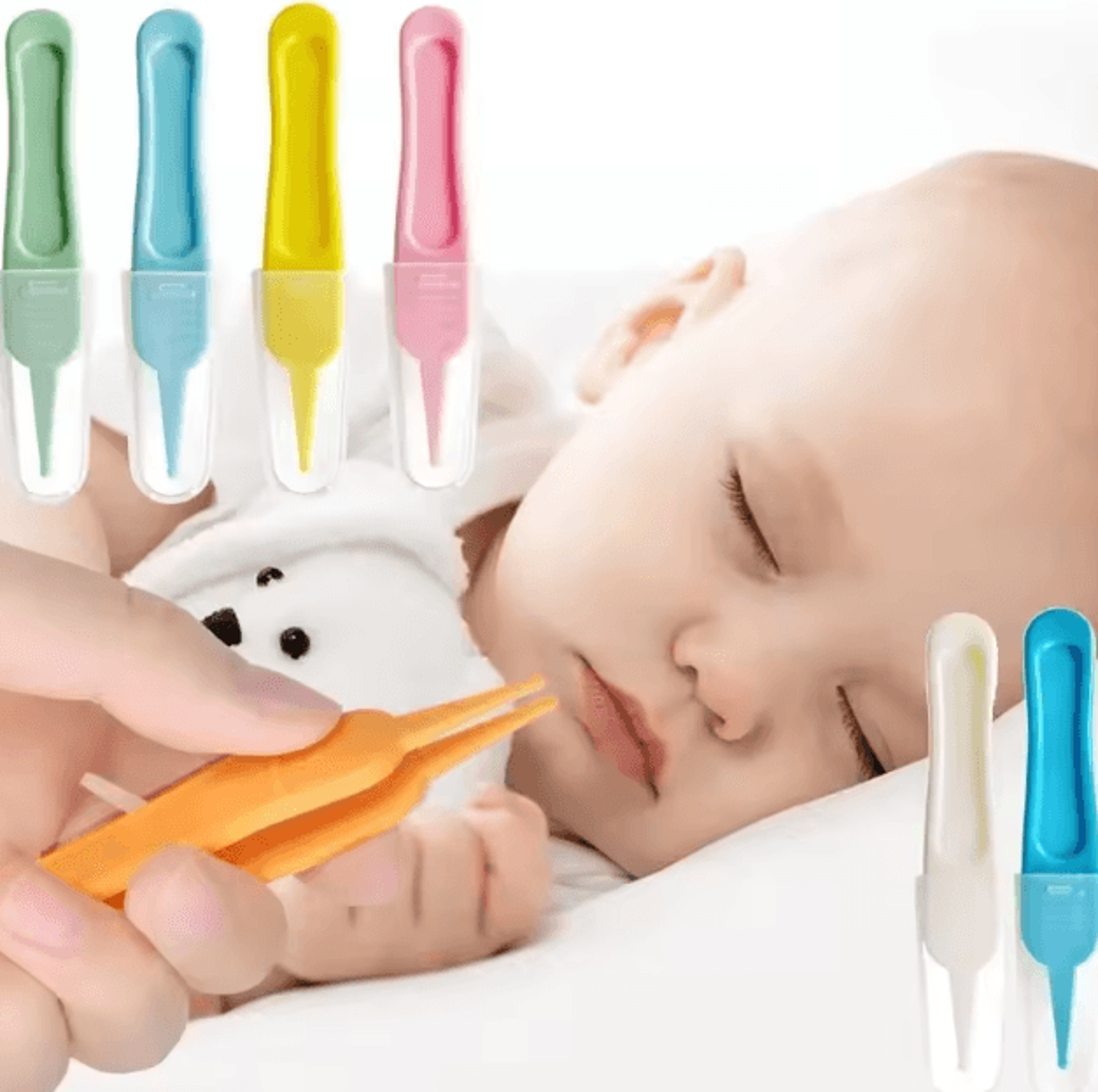 Baby Safety Nose Cleaner Tweezers  Gentle Infant Nasal Cleaning Tool 0