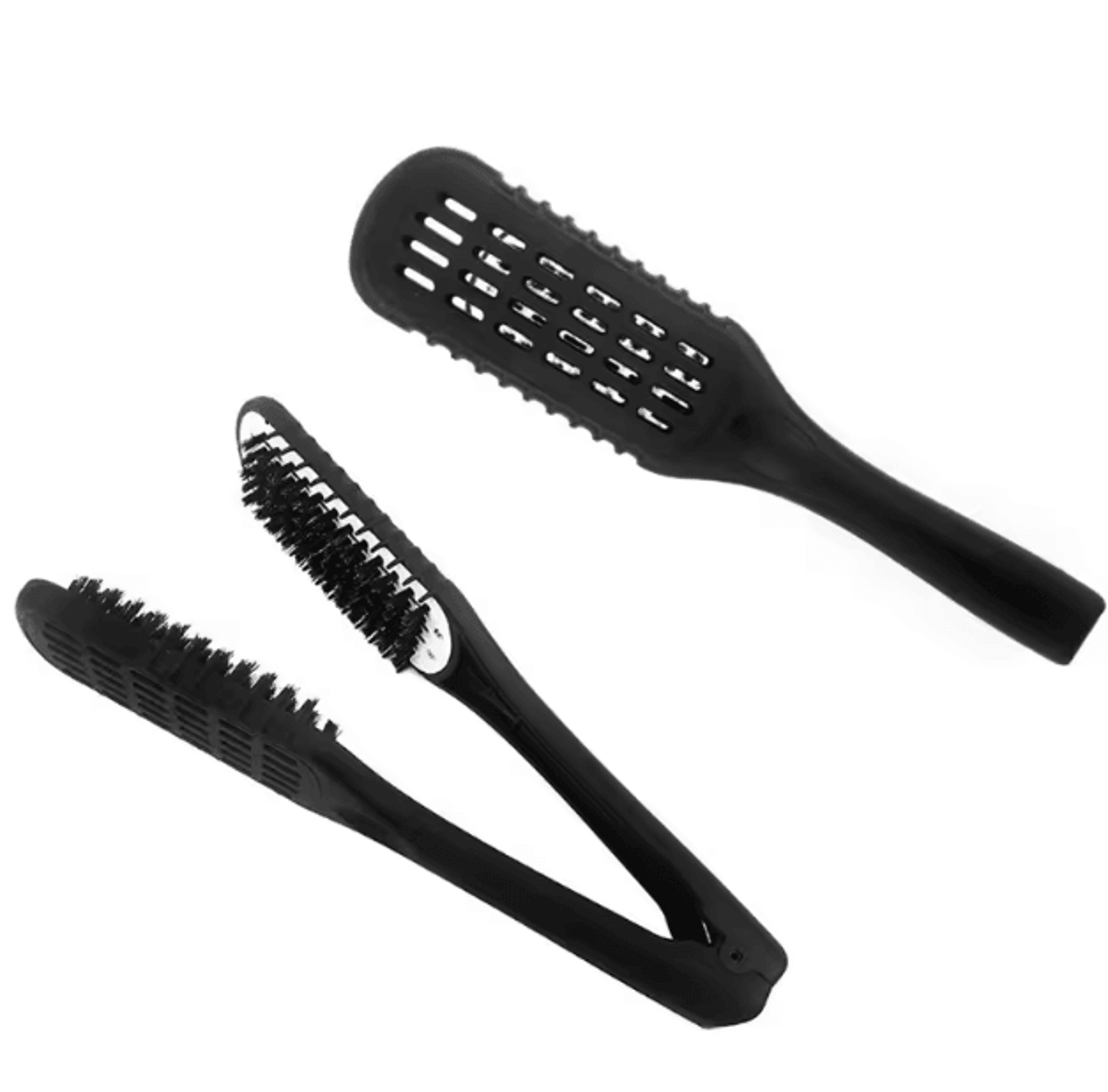 DoubleSided Nylon Hair Straightening Brush  VShaped Blow Dry Styling Comb Tool 1