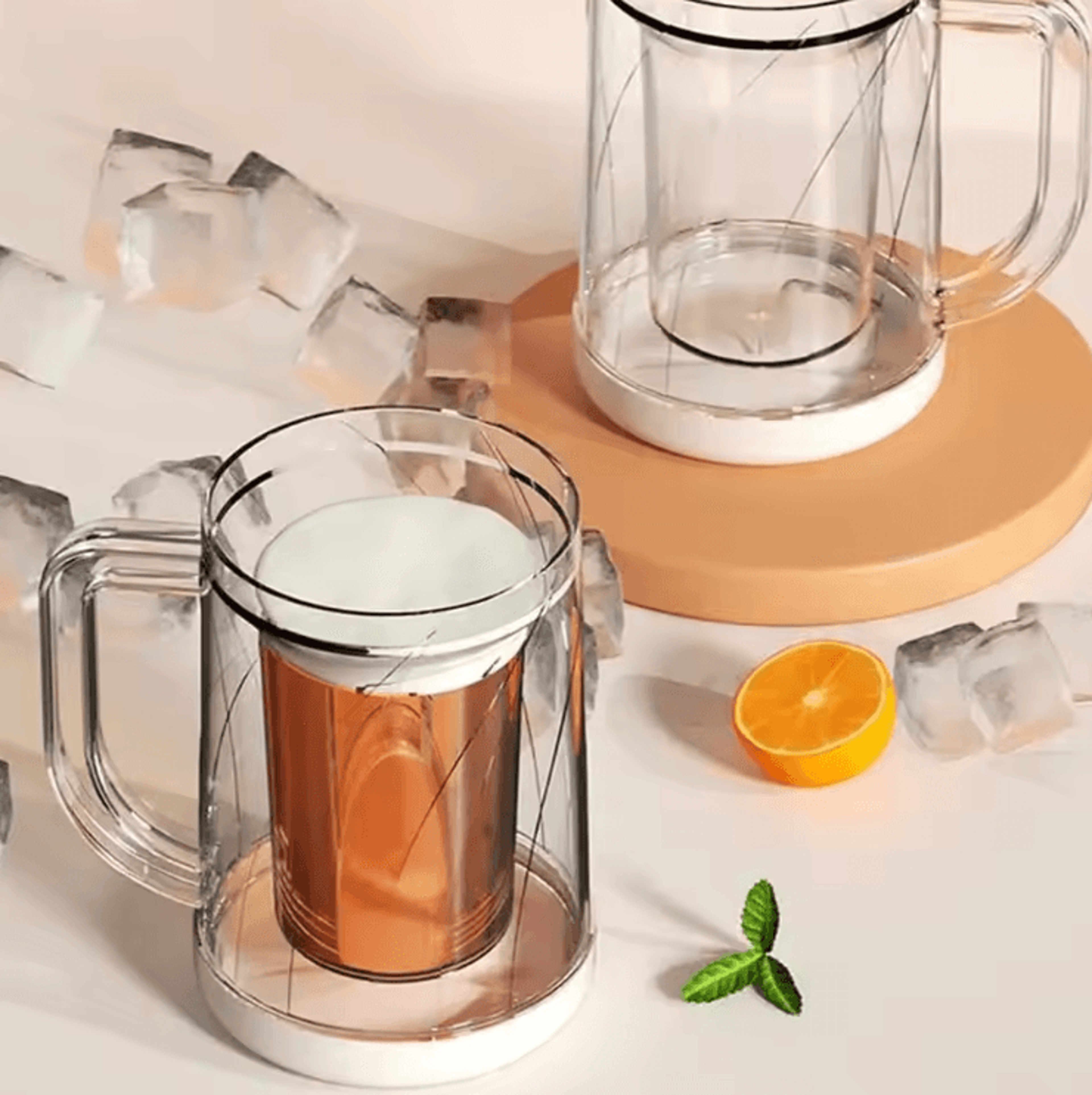 Double Wall Freezer Beer Mug  Portable Cooling Cup With Handle For IceCold Drinks 3