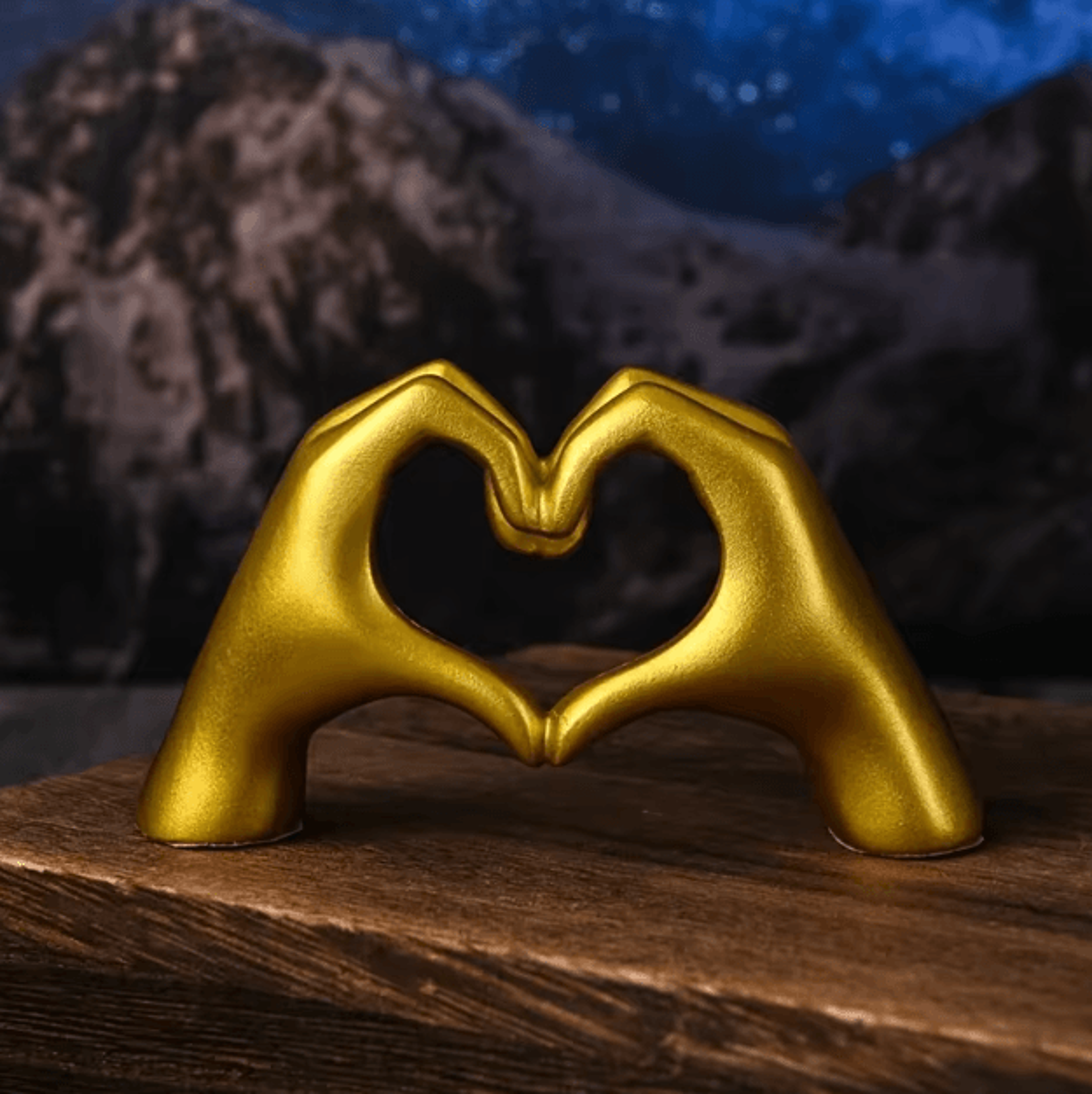 Elegant Gold Love Gesture Hand Sculpture For Modern Home Decor 2
