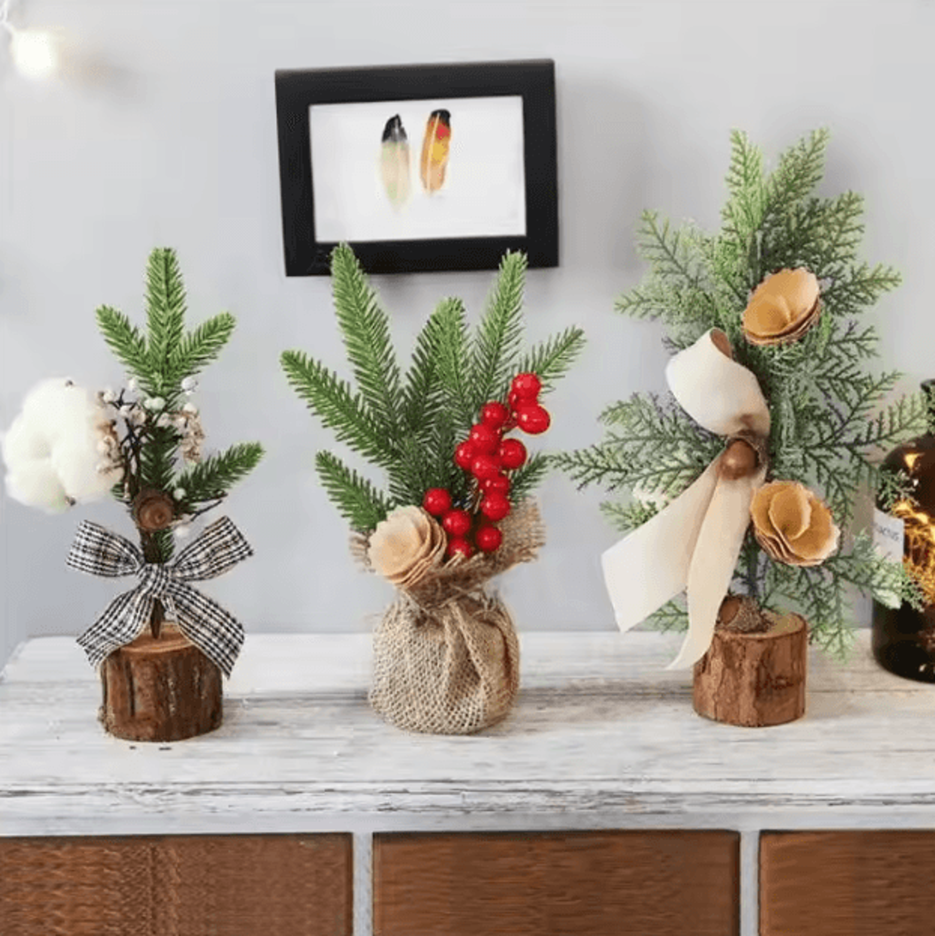 25cm Mini Christmas Tree  Tabletop Festive Desktop Decoration 0