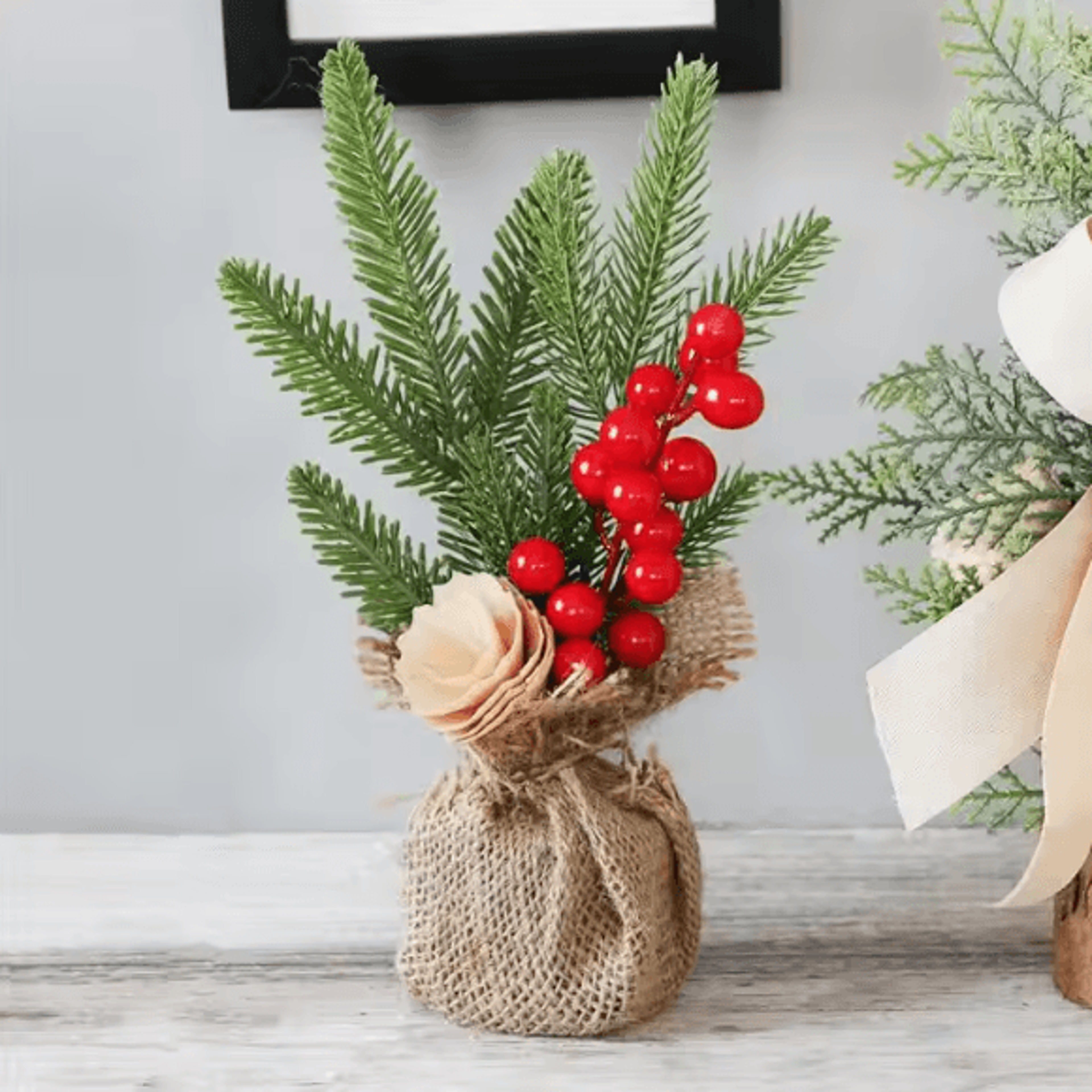 25cm Mini Christmas Tree  Tabletop Festive Desktop Decoration 2