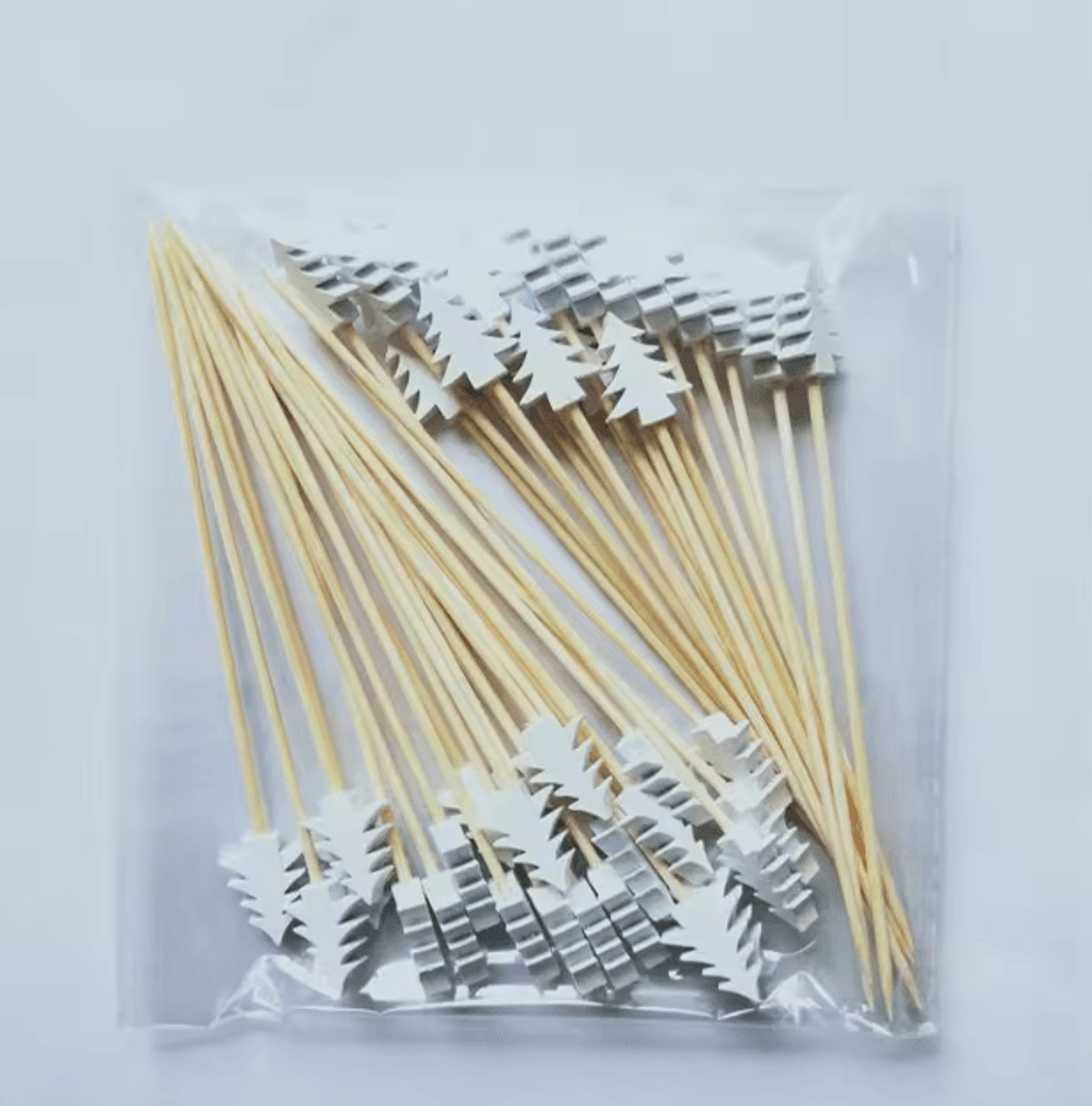 Christmas Cocktail Picks Set  50pcs Bamboo Fruit Sticks For Festive Appetizers  Party Decor 0