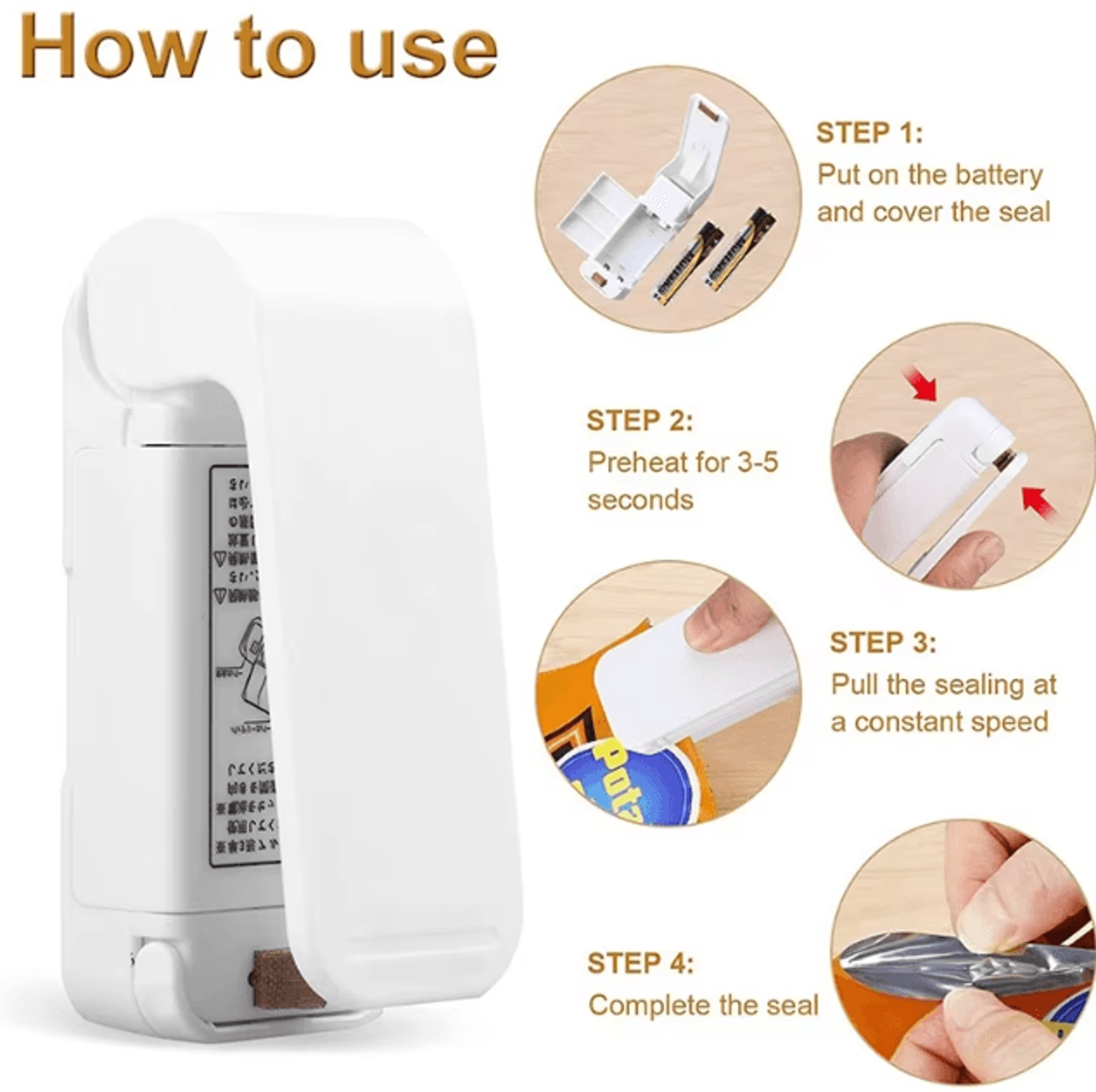 Mini Bag Sealer Portable Heat Sealing Machine For Food Storage And Snack Bags 2