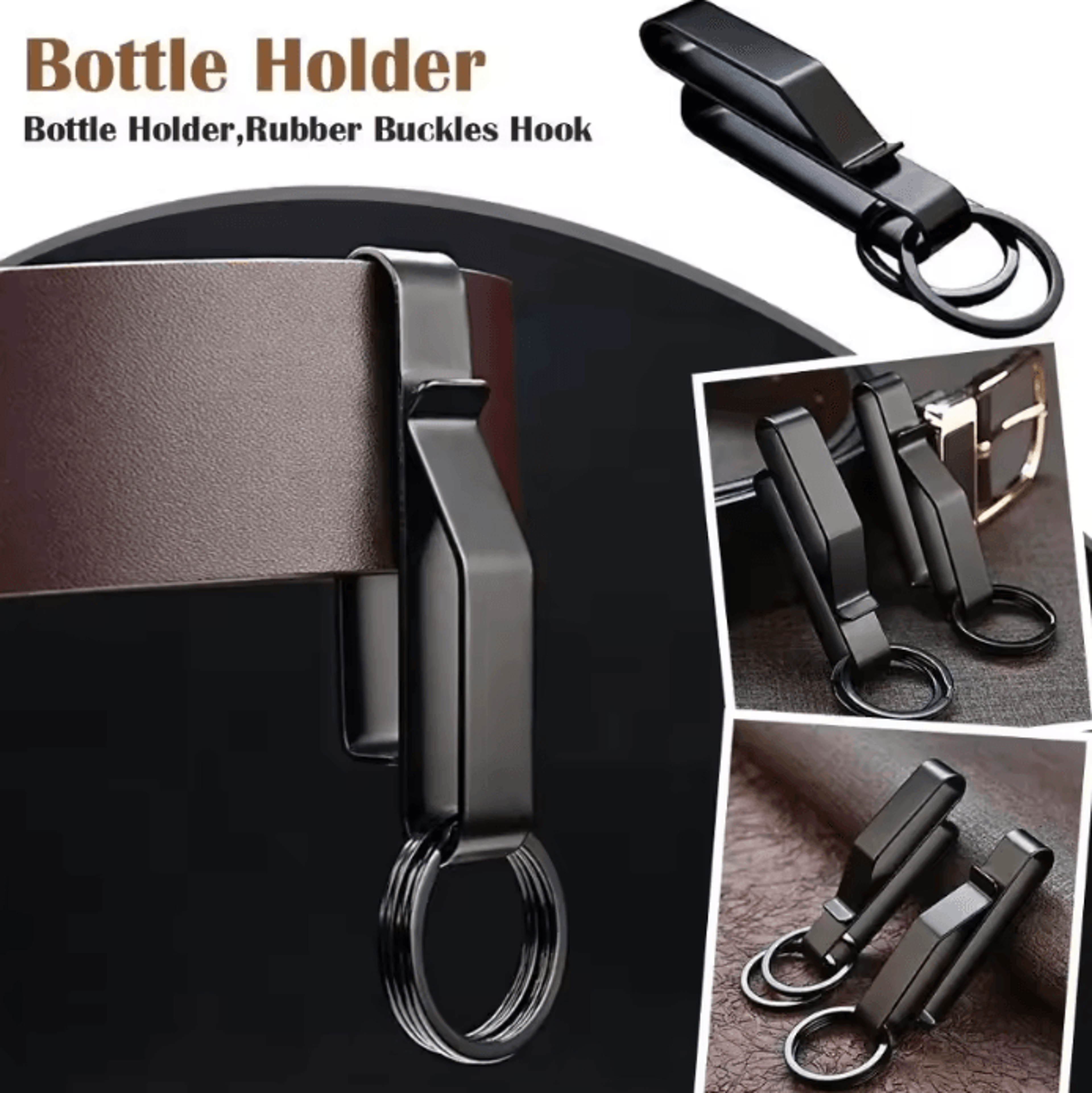 Stainless Steel Tactical Carabiner Keychain  HeavyDuty Belt Hook  EDC Outdoor Utility Clip 1