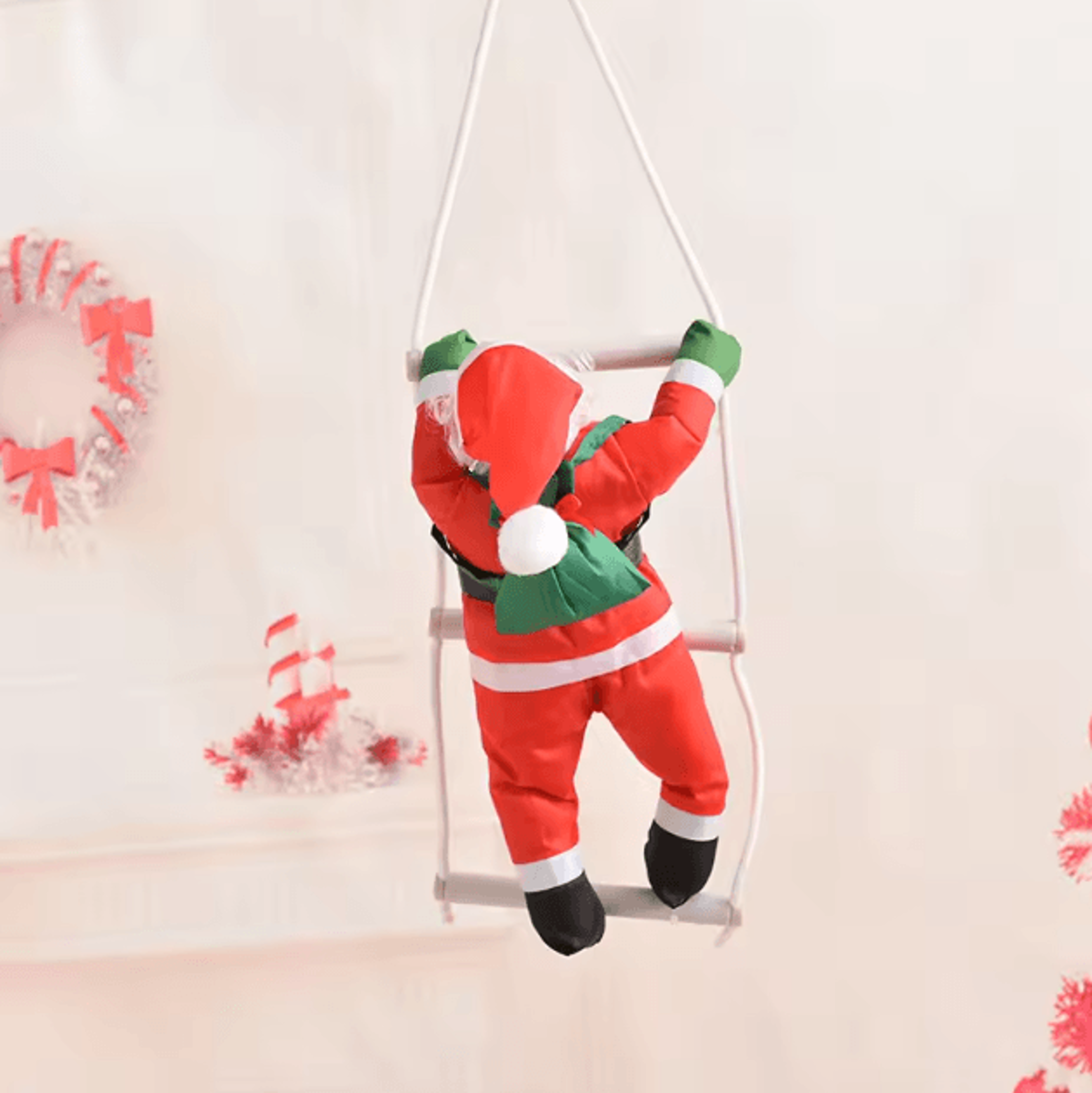 ClimbJoy Santa Ladder Decoration  Christmas Hanging Climbing Santa Doll 2
