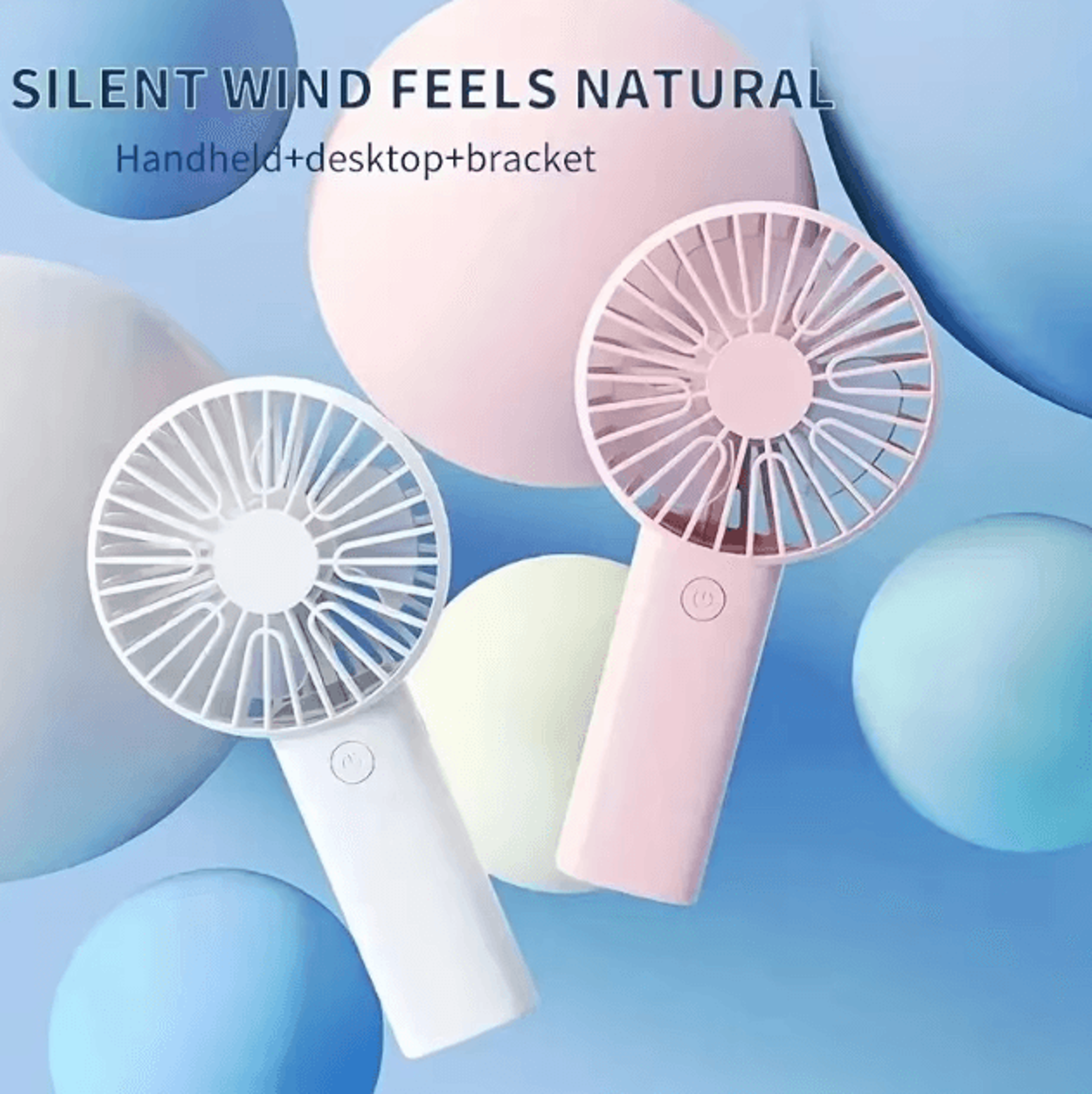 Mini USB Rechargeable Handheld Fan With Phone Holder Portable Desktop Cooling Fan 0