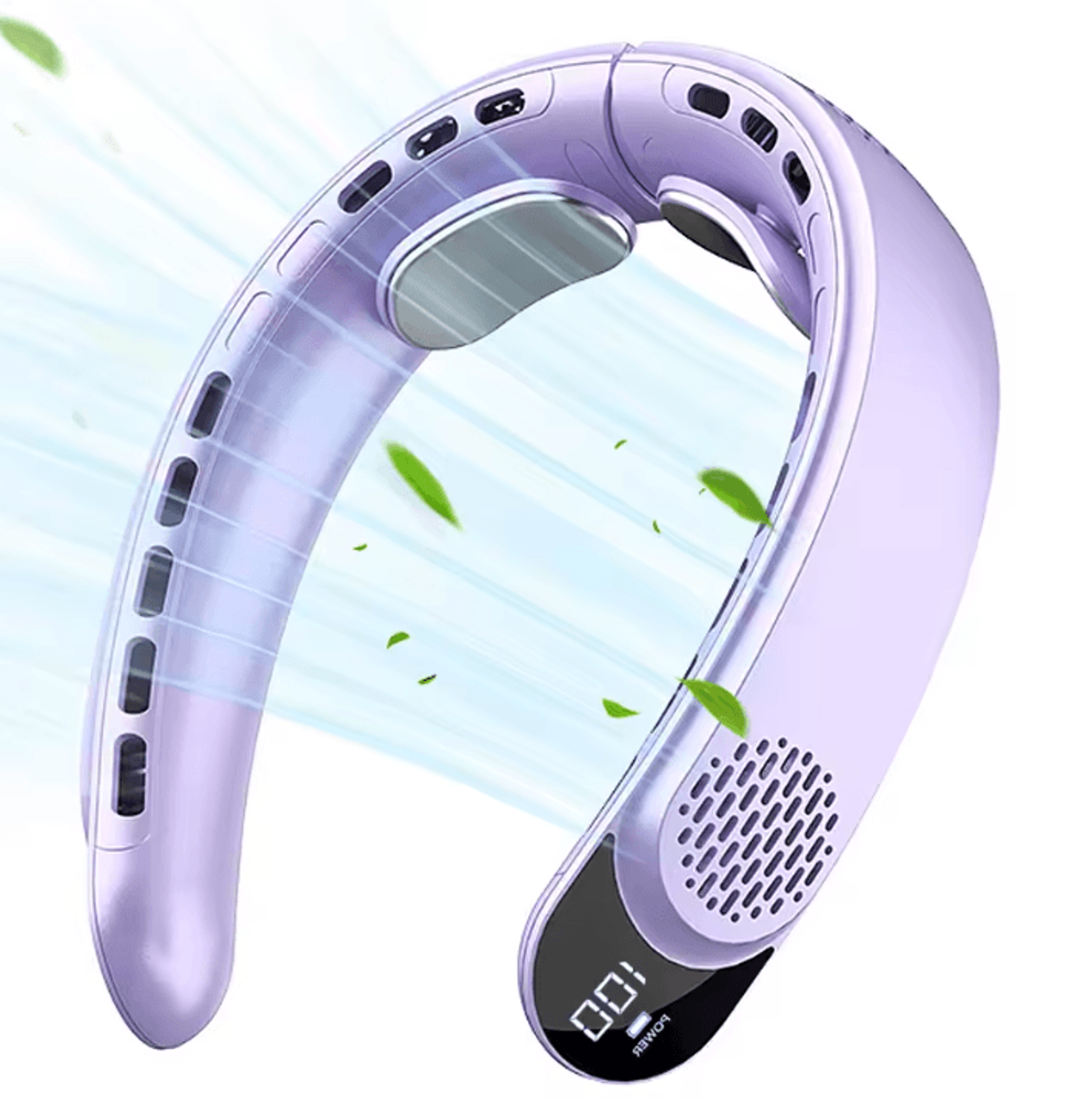 QuadCore Bladeless Neck Fan USB Rechargeable 4000mAh Portable Cooling Fan With Digital Display 2
