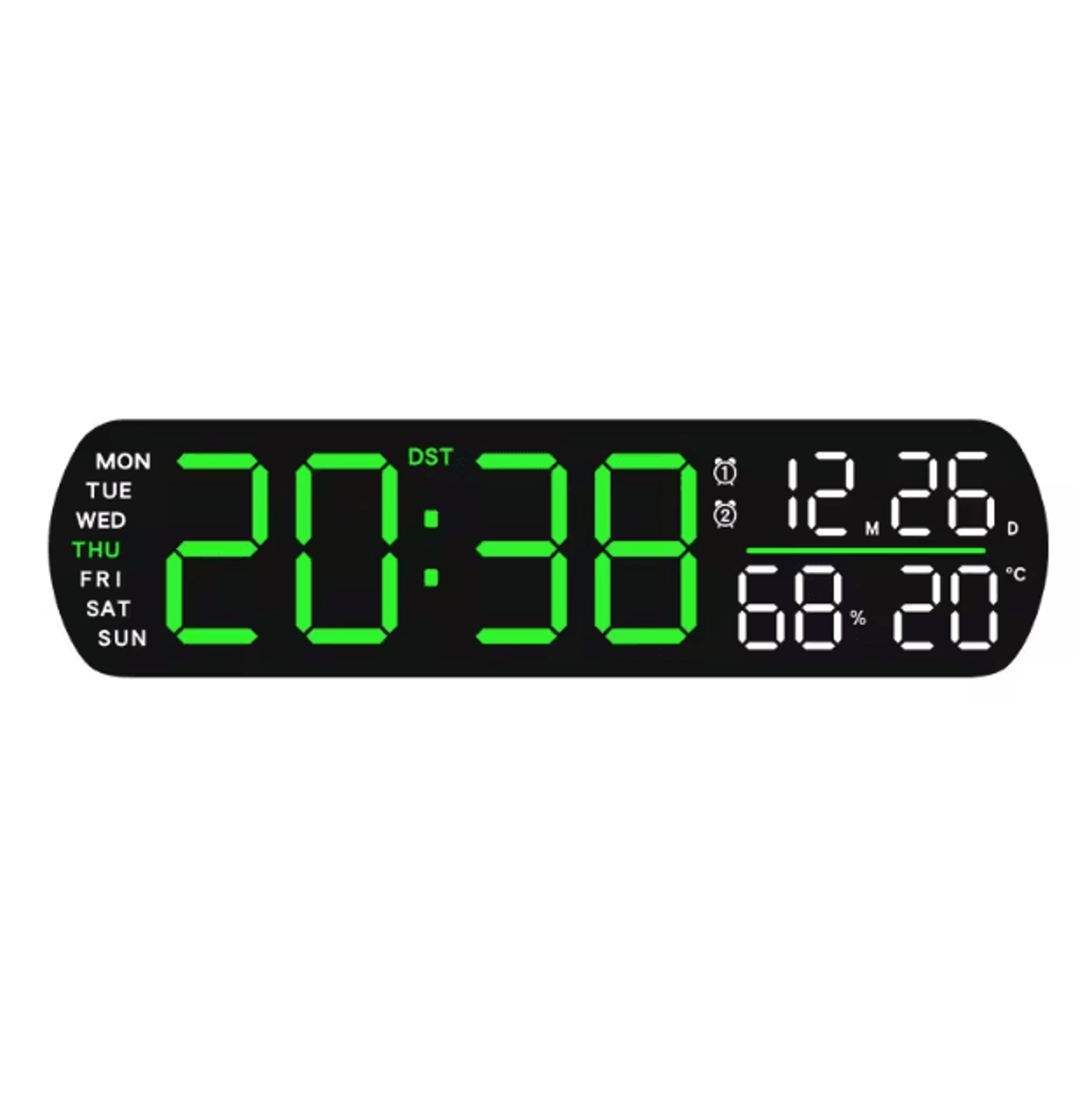 Smart LED Digital Alarm Clock With Temperature Humidity  Auto Dimming Display 6