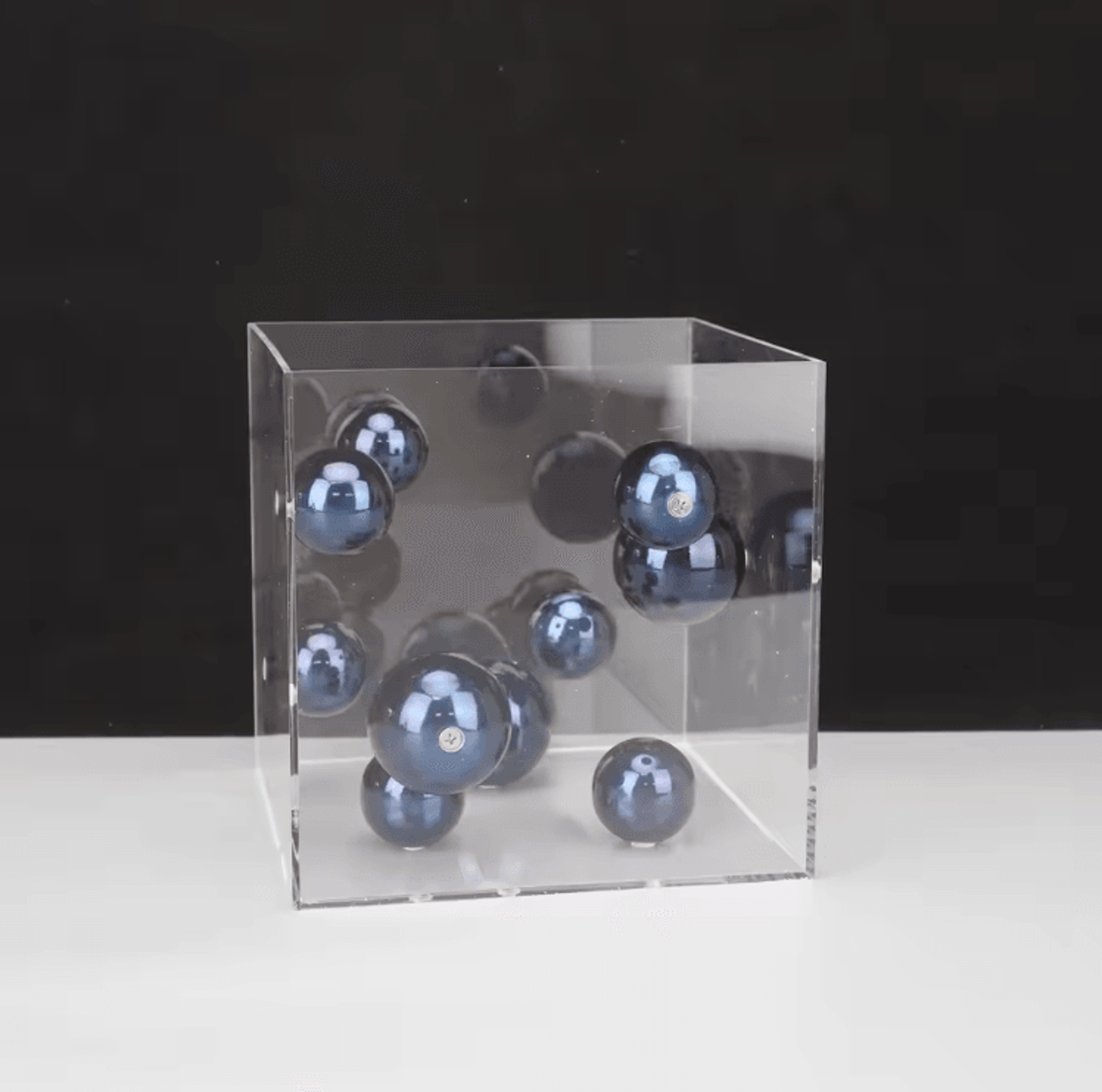 Modern Clear Acrylic Square Sphere Decor  Minimalist Home Accent Ornament 1