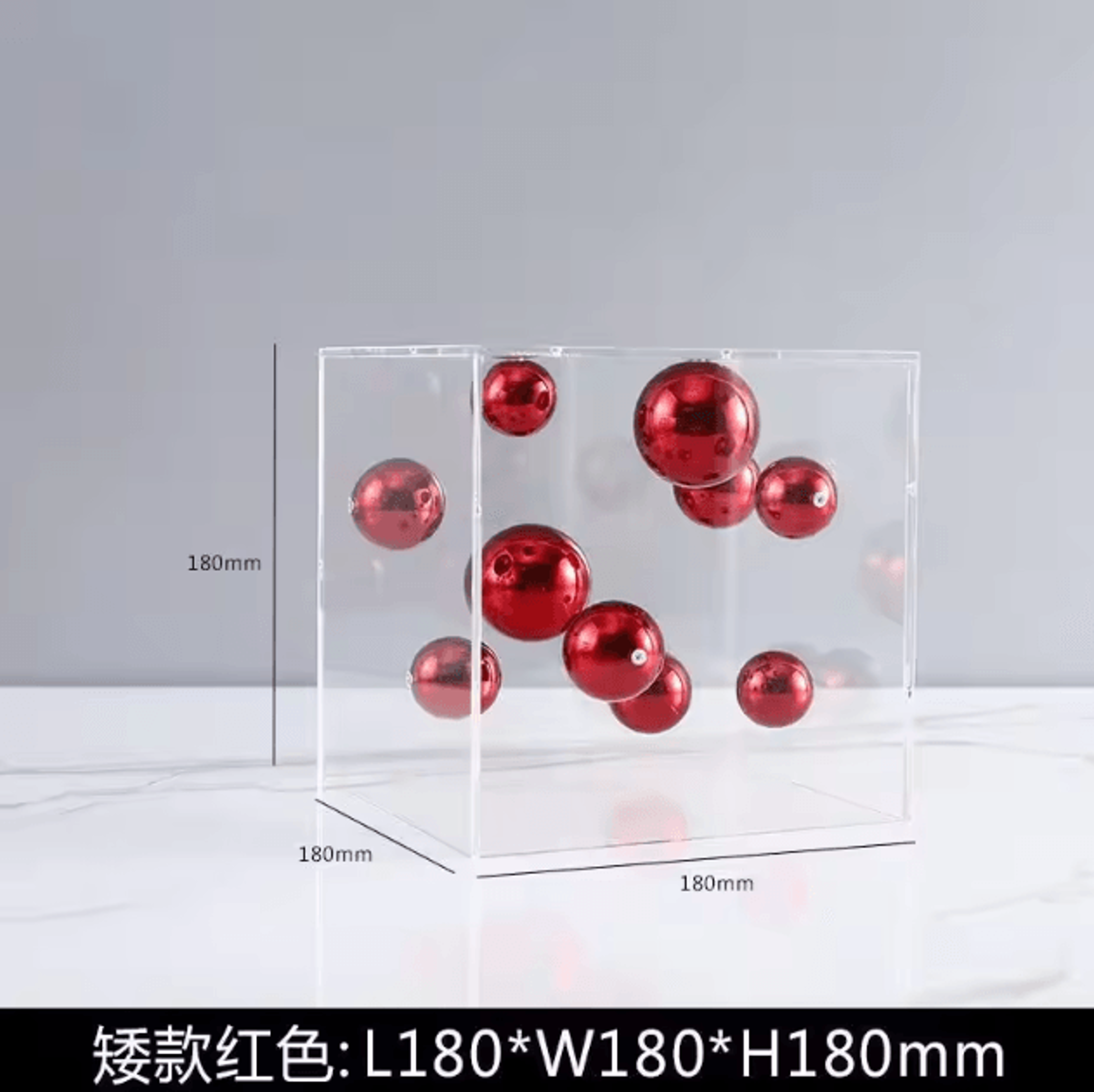 Modern Clear Acrylic Square Sphere Decor  Minimalist Home Accent Ornament 3