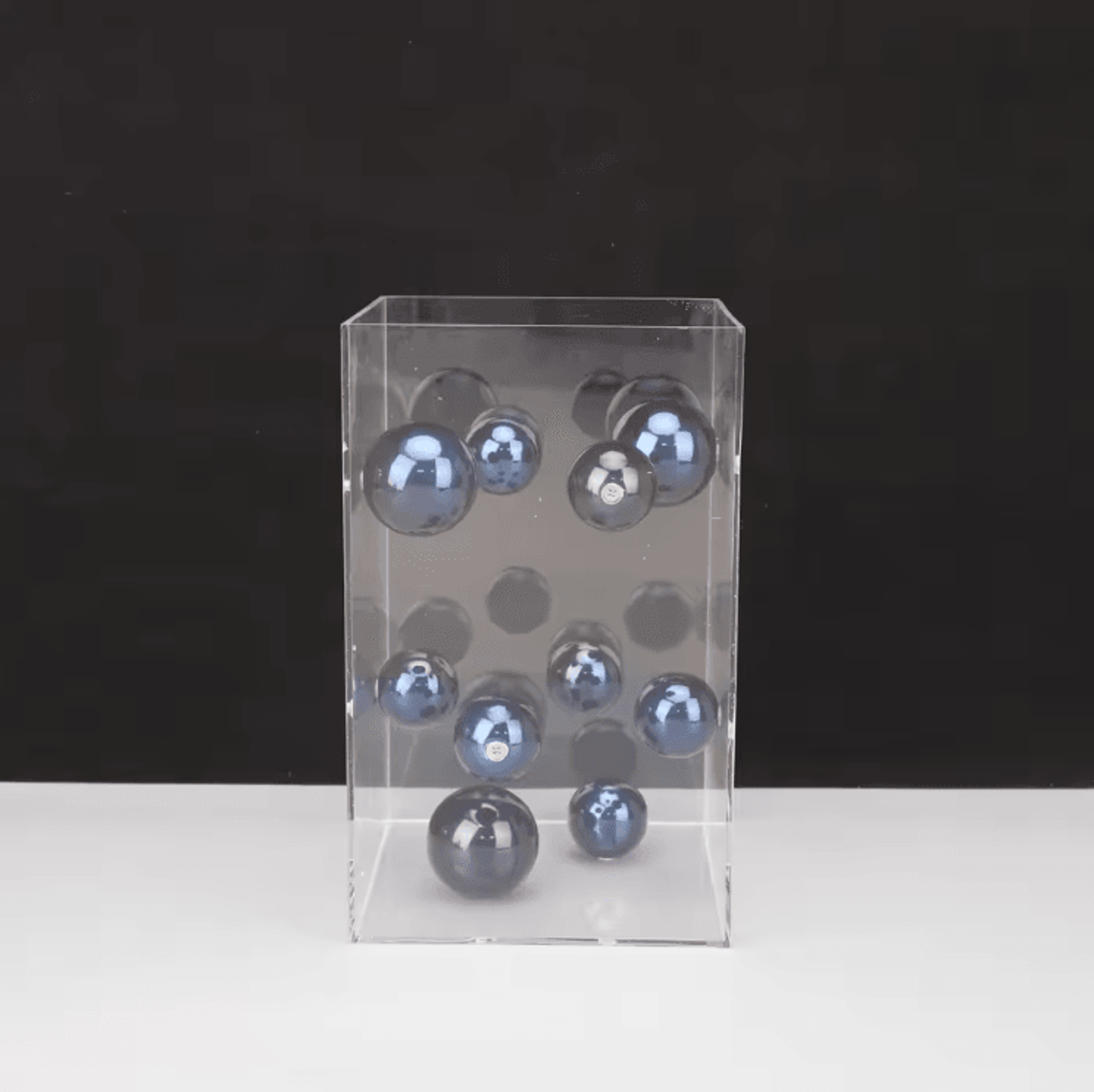 Modern Clear Acrylic Square Sphere Decor  Minimalist Home Accent Ornament 4