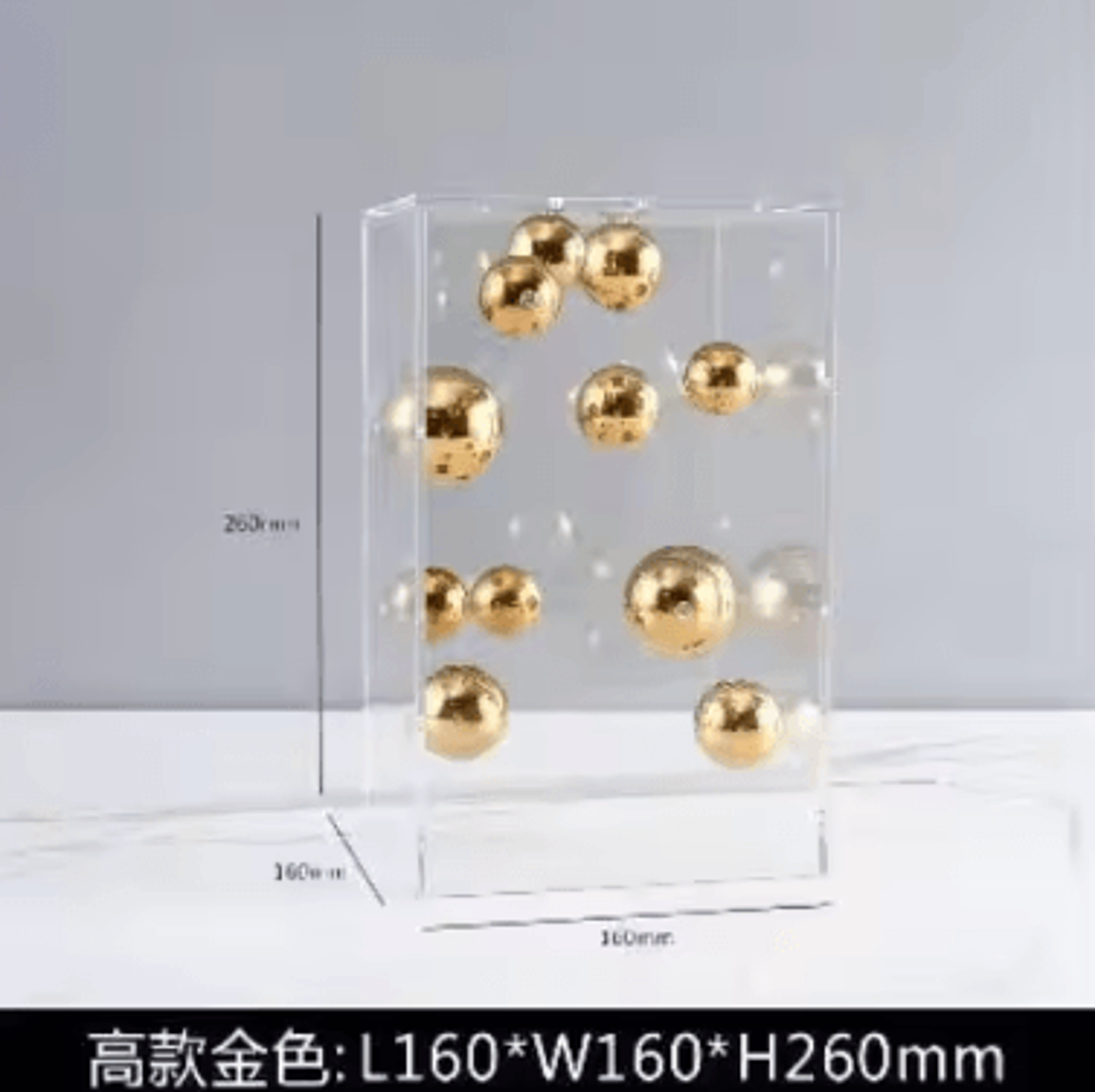 Modern Clear Acrylic Square Sphere Decor  Minimalist Home Accent Ornament 5