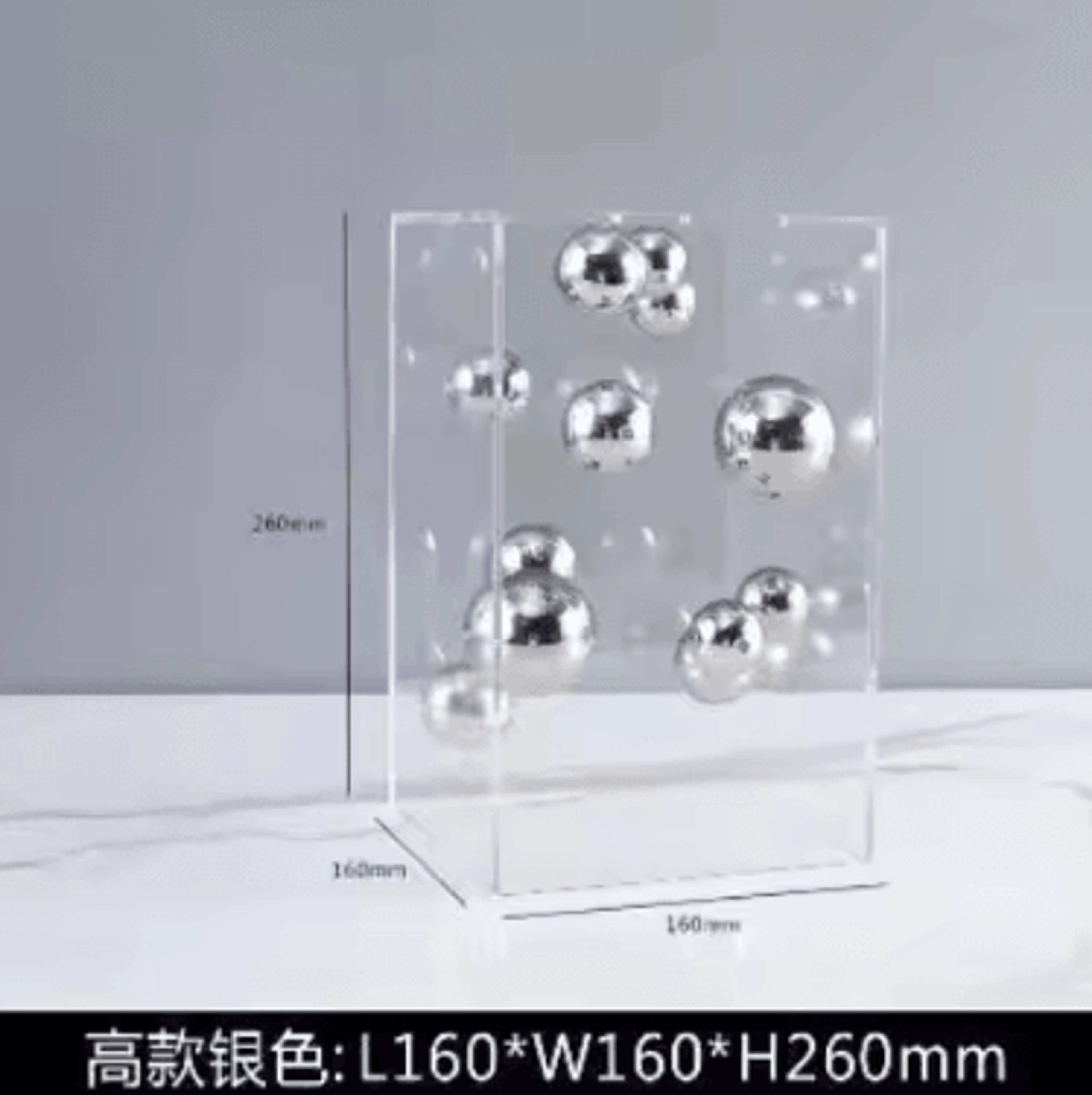 Modern Clear Acrylic Square Sphere Decor  Minimalist Home Accent Ornament 7