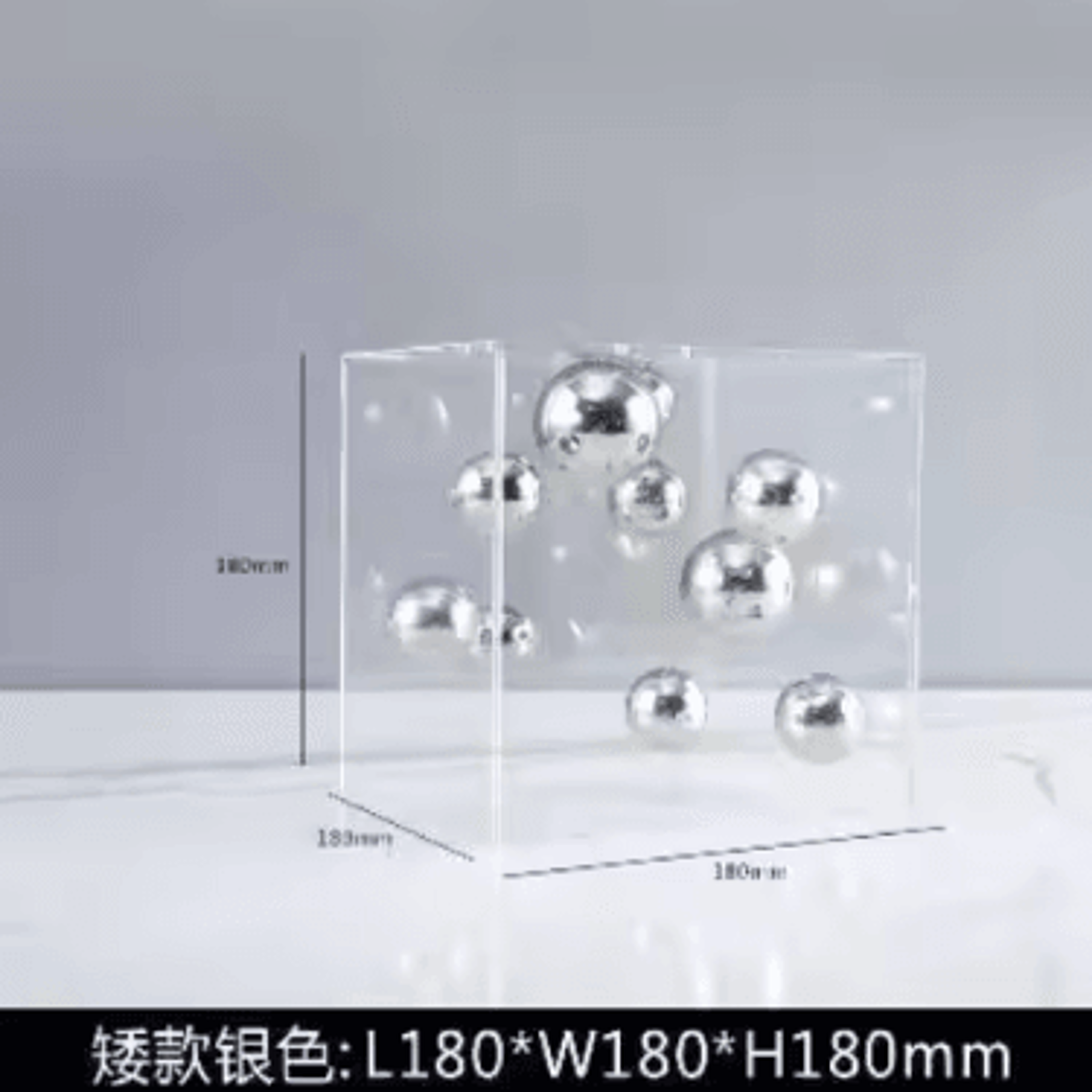 Modern Clear Acrylic Square Sphere Decor  Minimalist Home Accent Ornament 8
