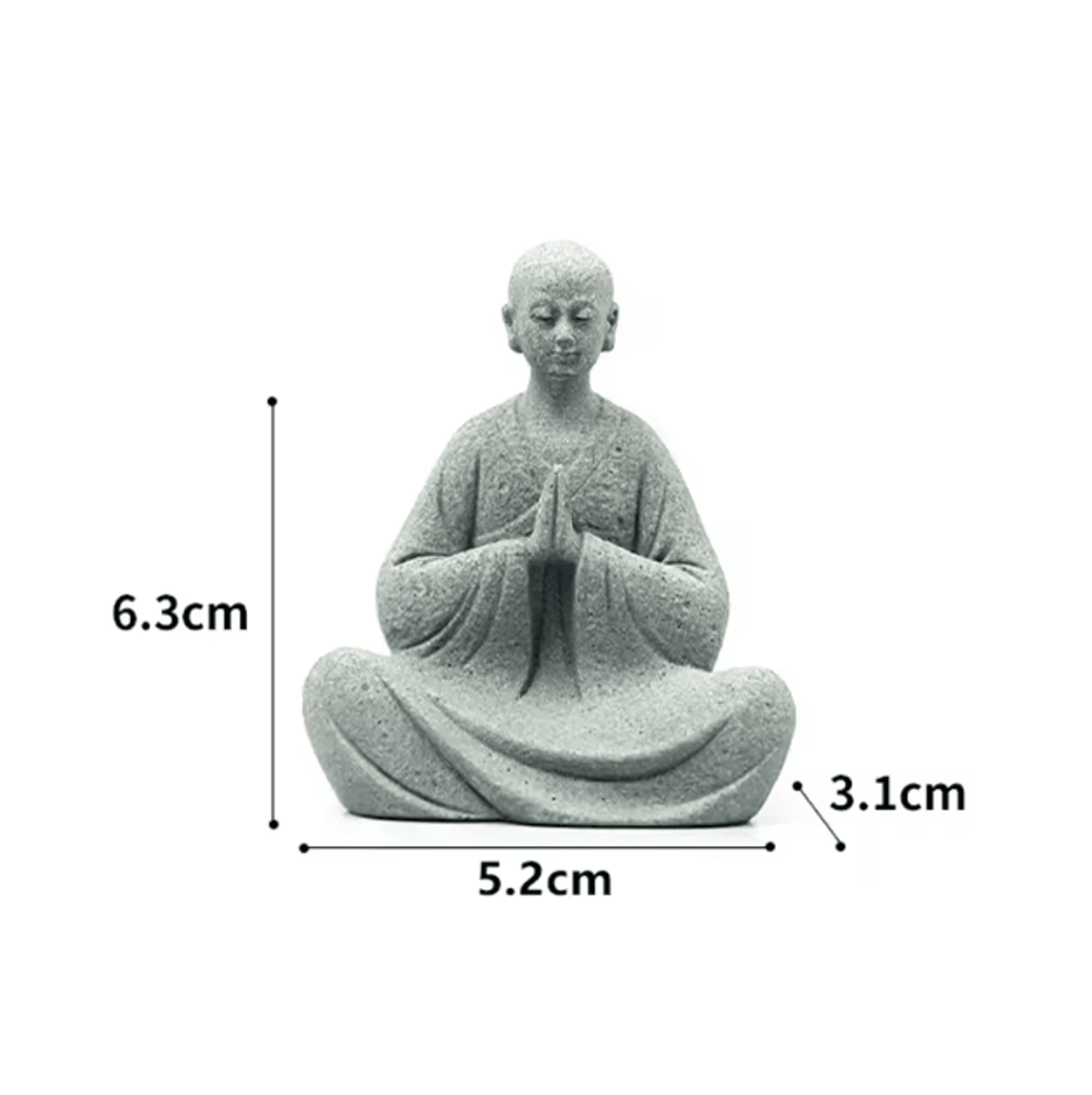 White Zen Monk Figurine Tranquil Feng Shui Mini Statue For Garden  Desktop Decor 5