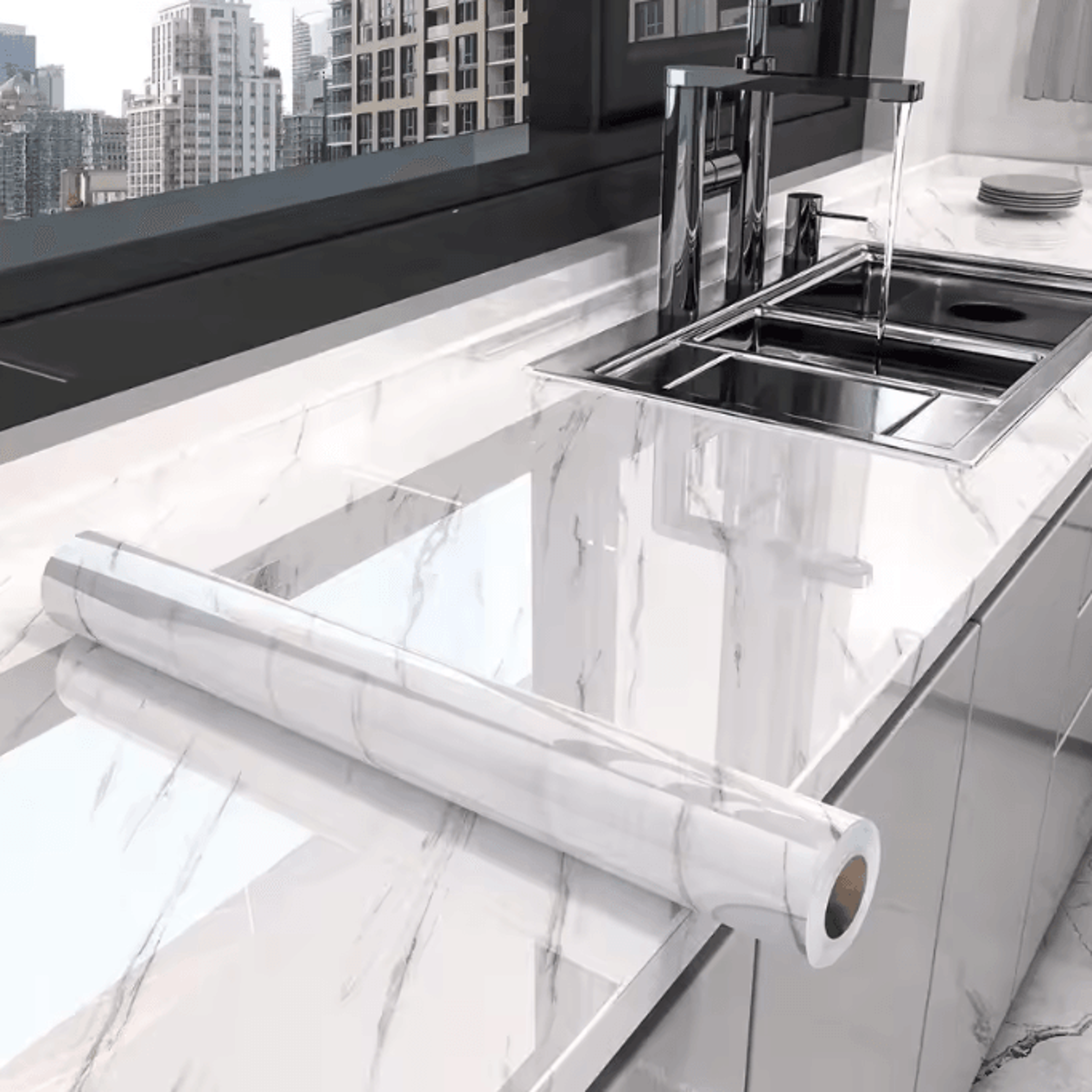 Marble Peel And Stick Wallpaper  Waterproof Self Adhesive Contact Paper For Kitchen  Bathroom 0