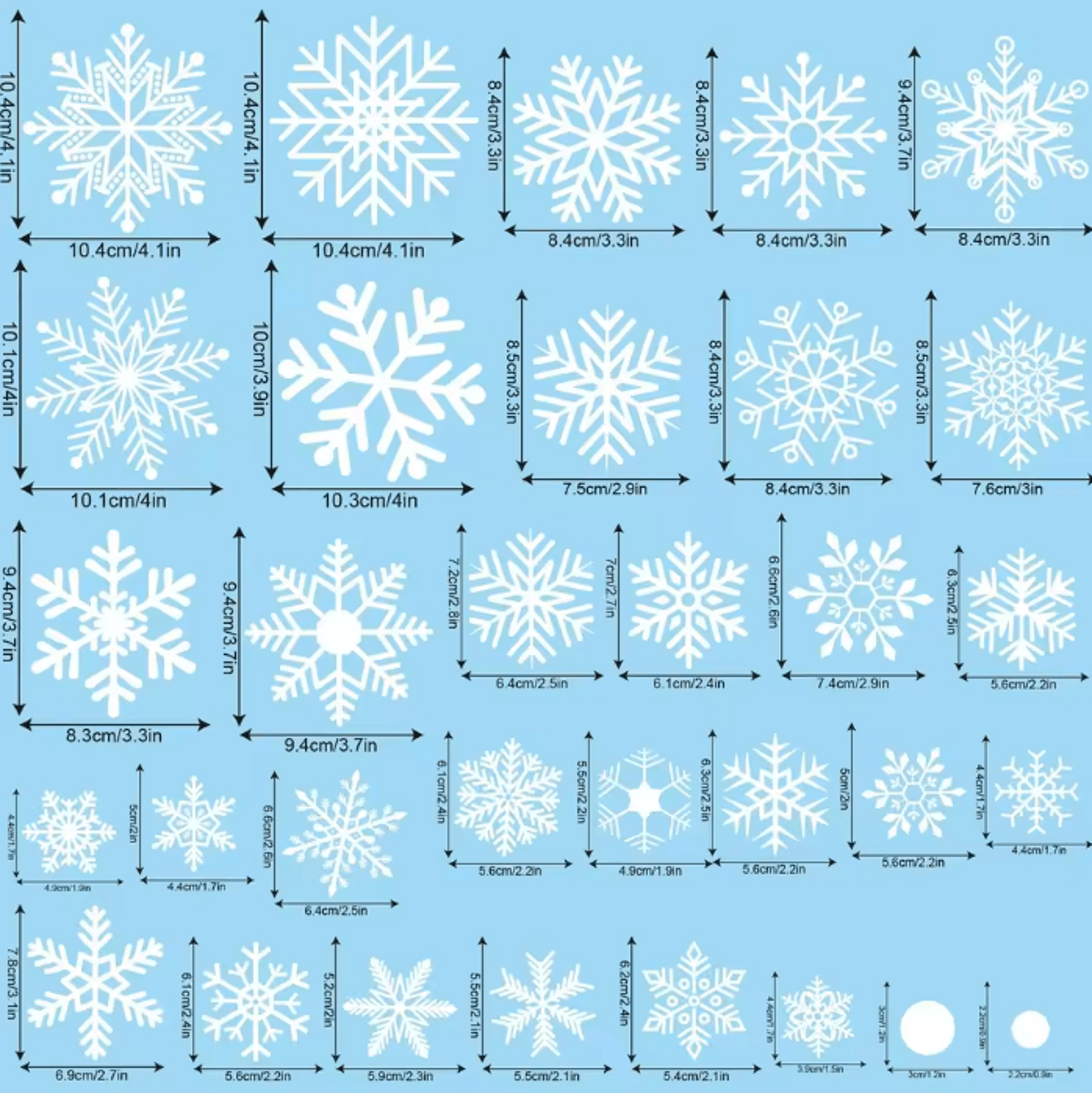 Merry Christmas Snowflake Window Stickers  Reusable Winter Wall  Glass Decor 2