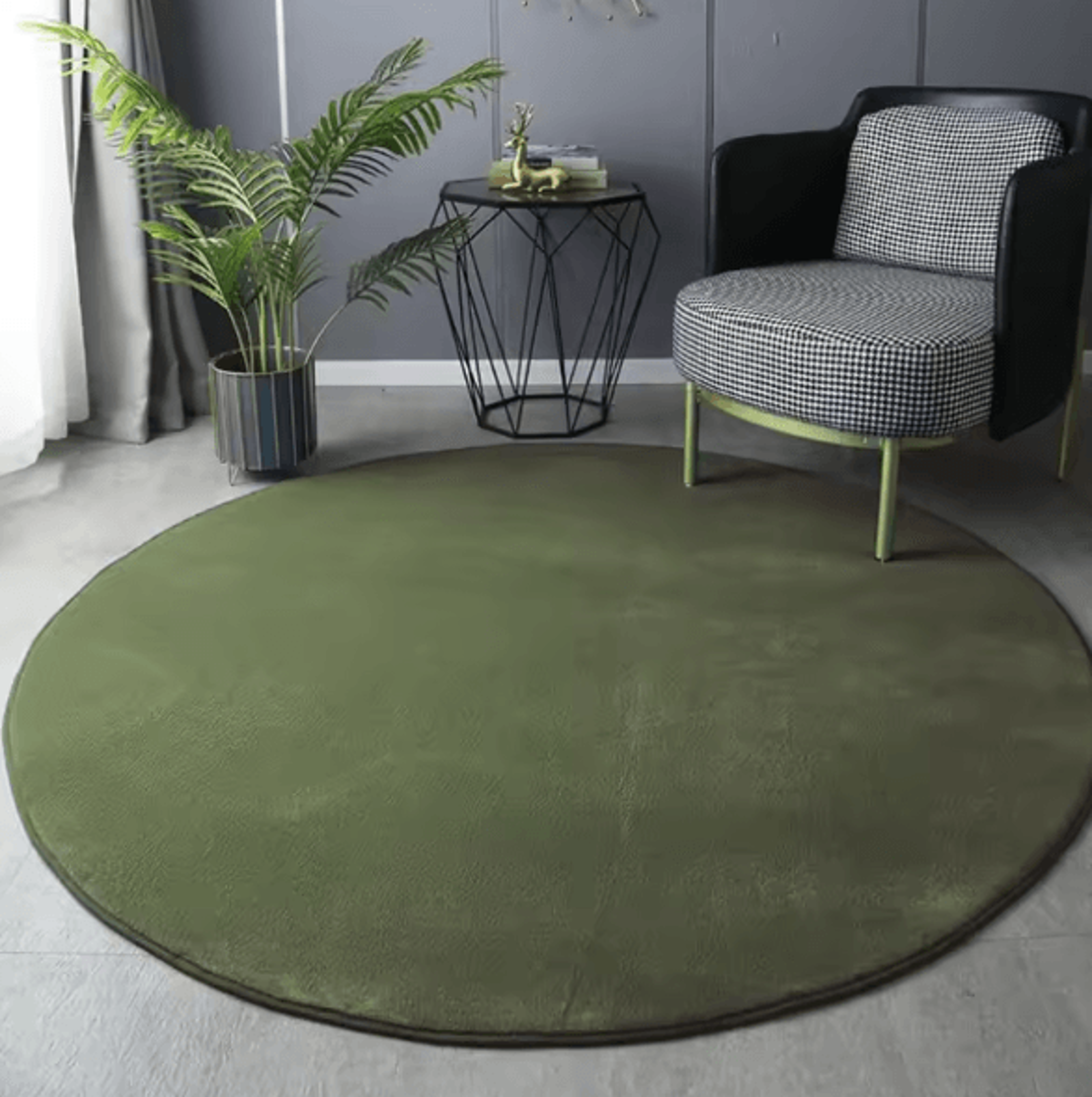 Modern Round Coral Velvet Carpet  UltraSoft Plush Rug For Living Room  Kids 2