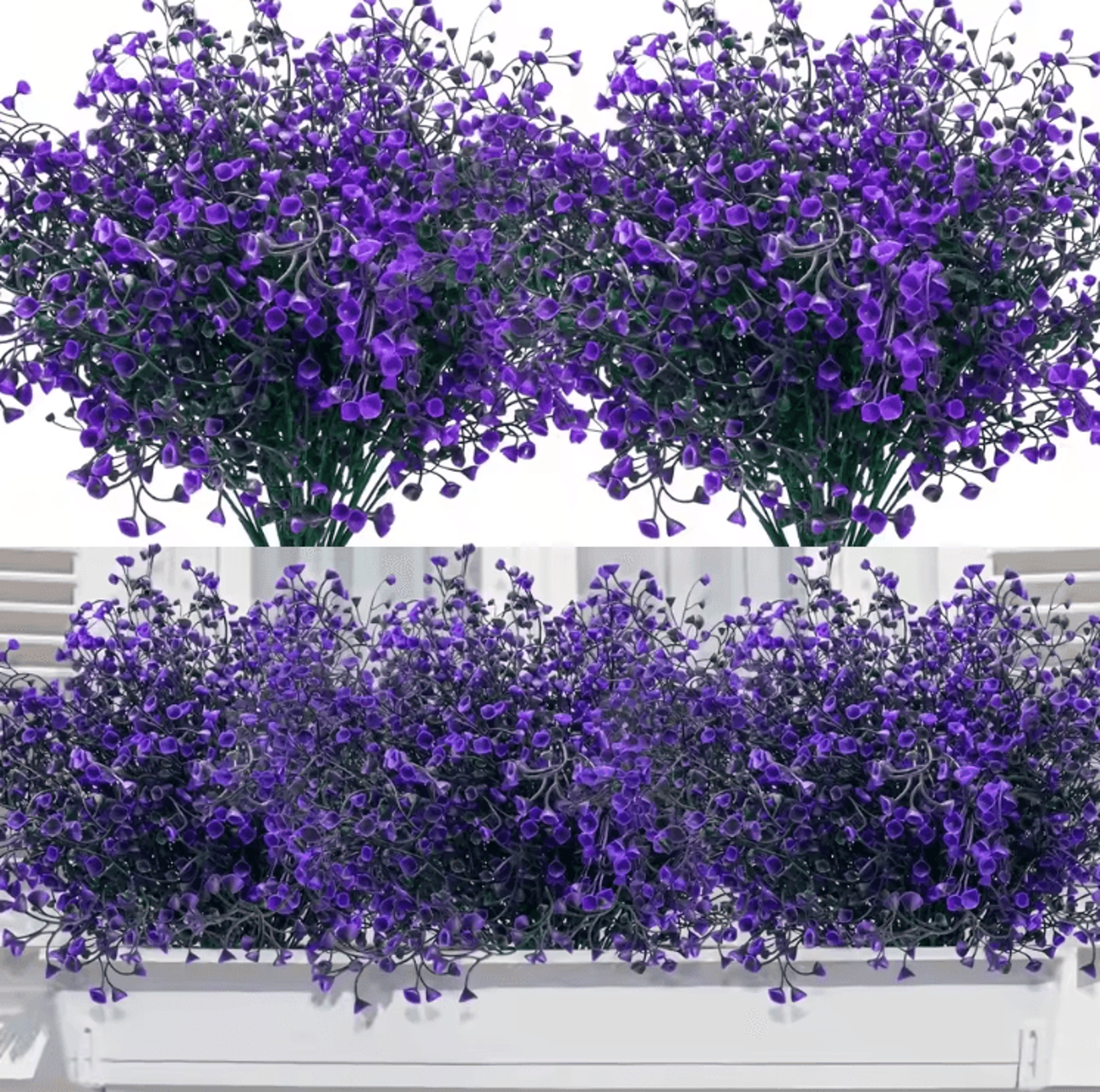 UVResistant Outdoor Artificial Flowers Set  12 Bundles Artificial Outdoor Flowers For Garden  Windo 3
